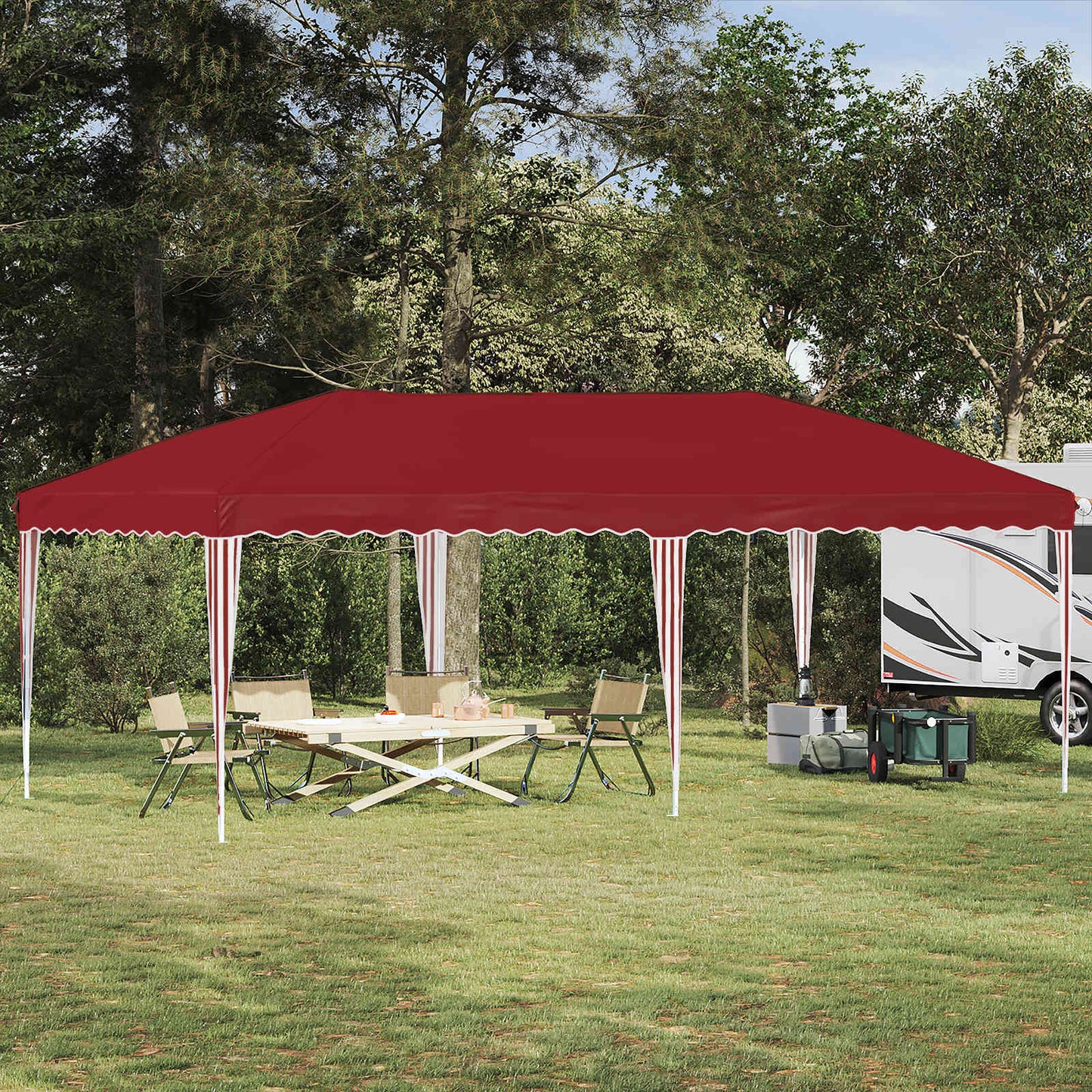 Pop-up Festtelt 575 x 290 x 245 cm Bordeaux