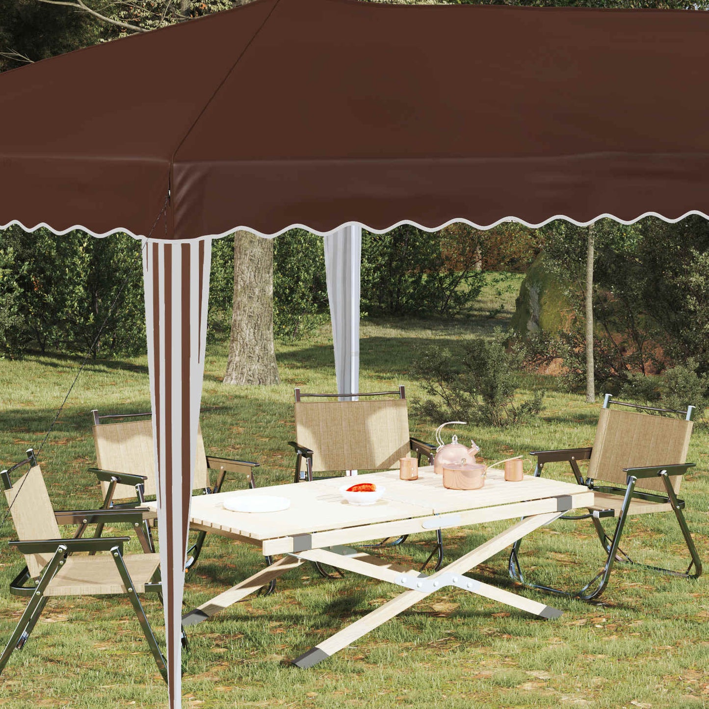 Pop-up Festtelt 575 x 290 x 245 cm Brun