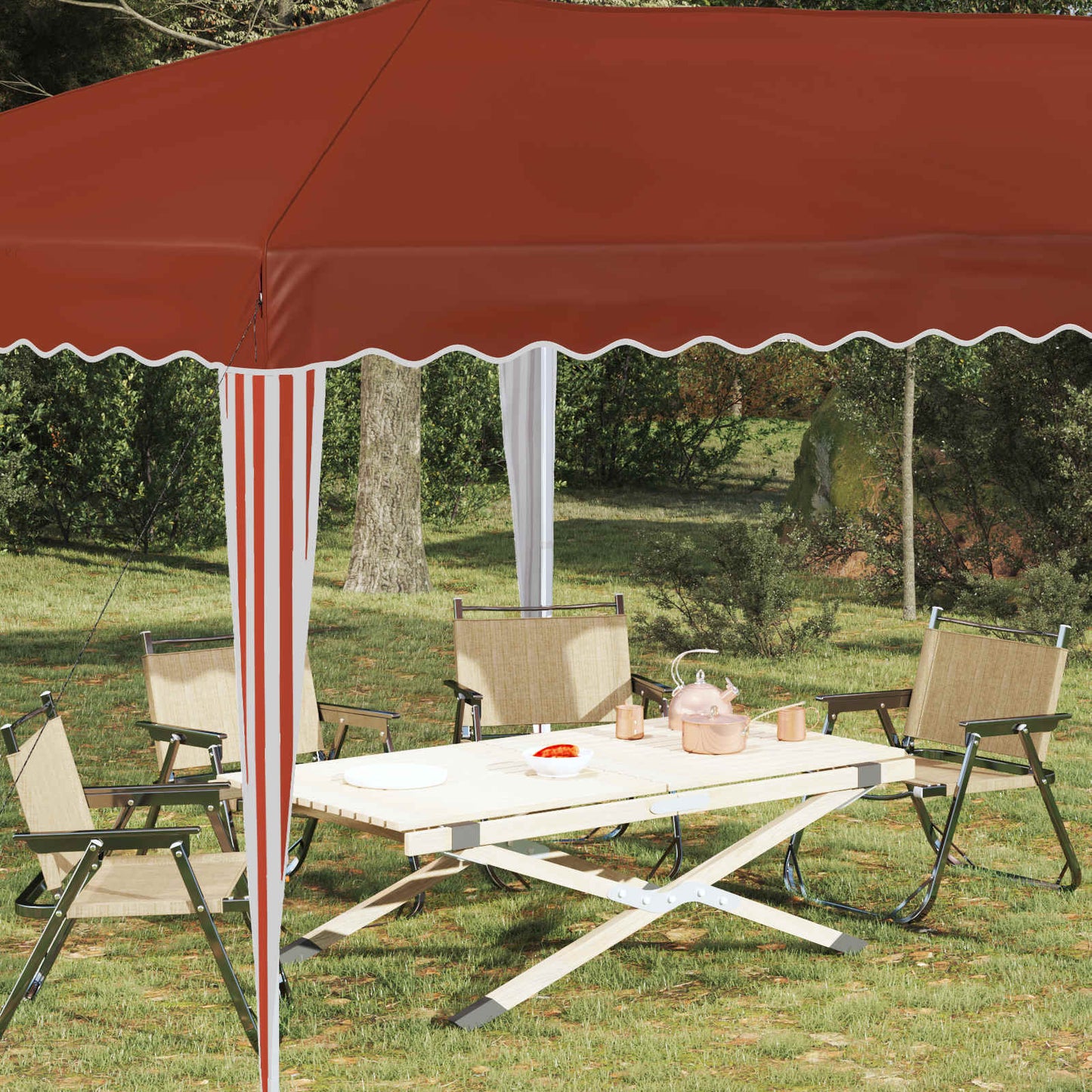 Pop-up Festtelt 575 x 290 x 245 cm Terrakotta