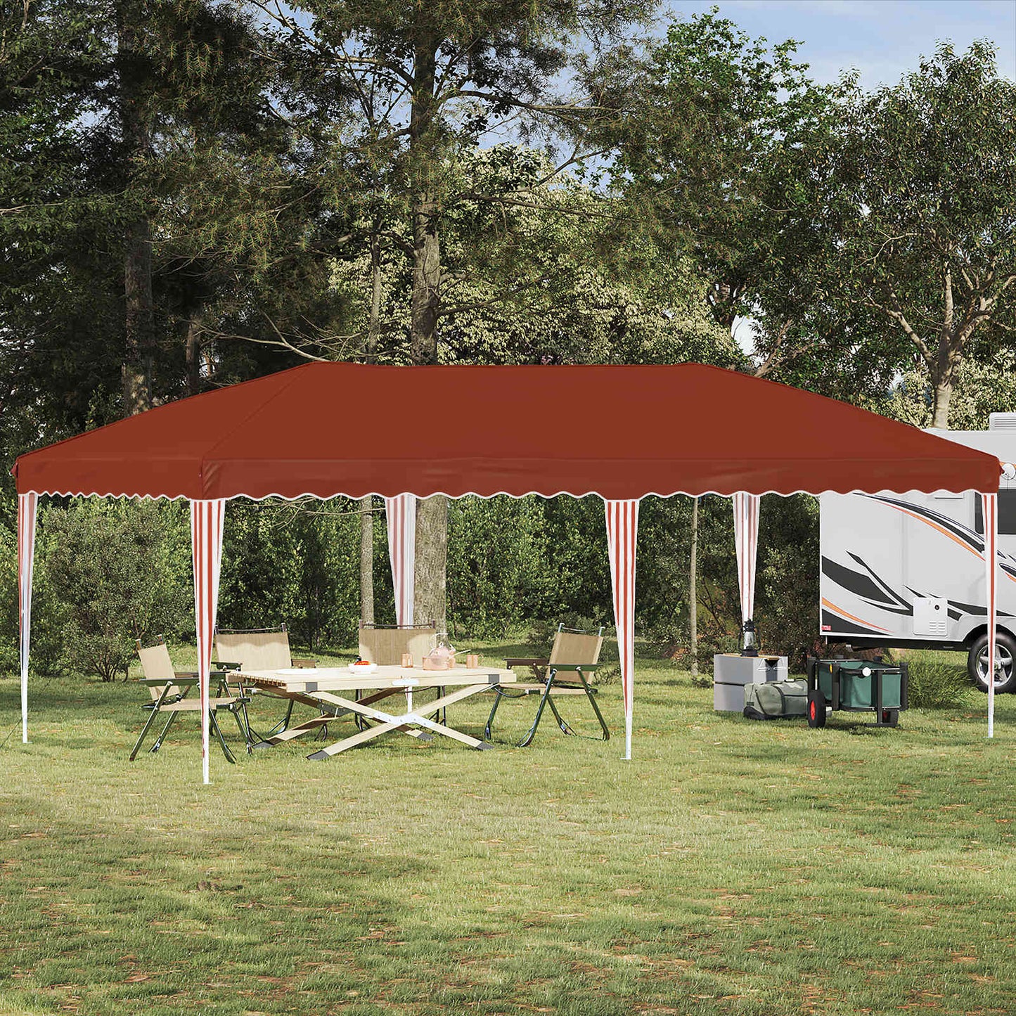 Pop-up Festtelt 575 x 290 x 245 cm Terrakotta