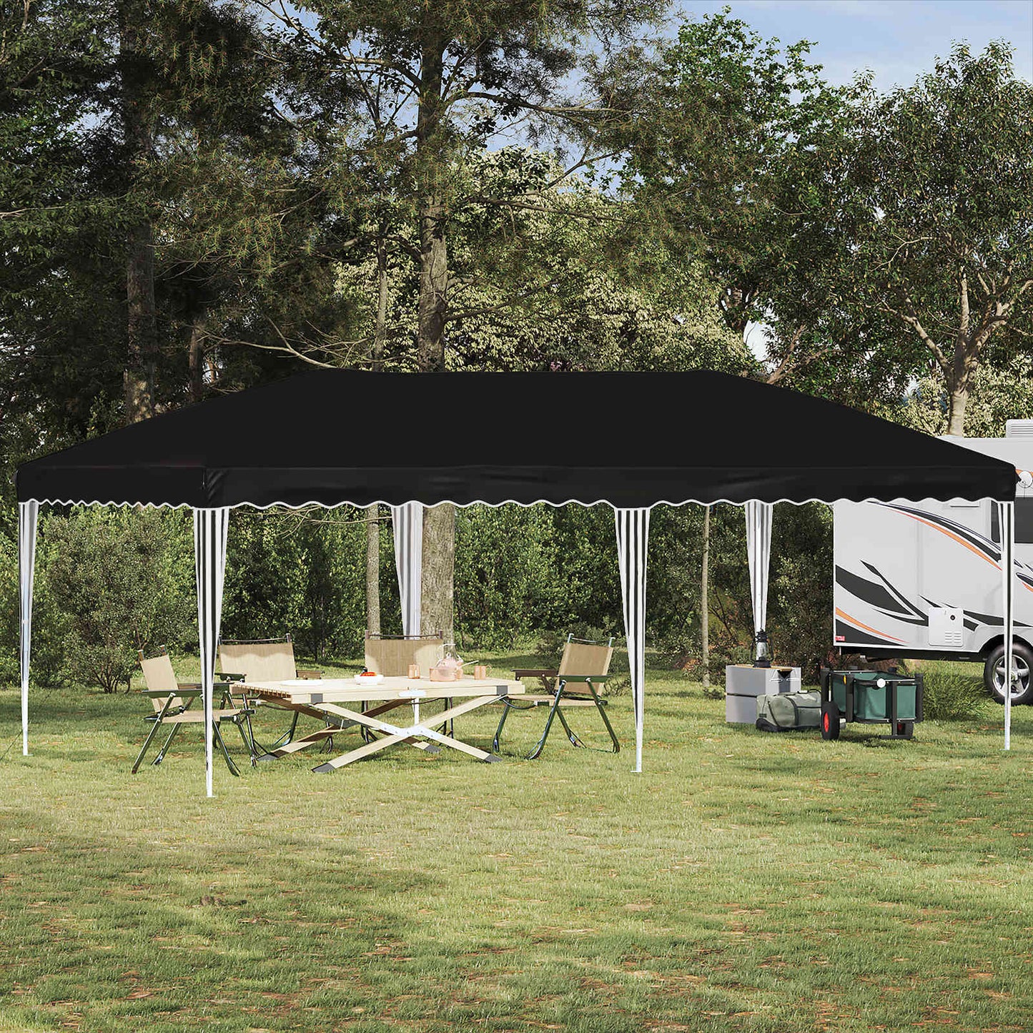 Pop-up Festtelt 575 x 290 x 245 cm Sort