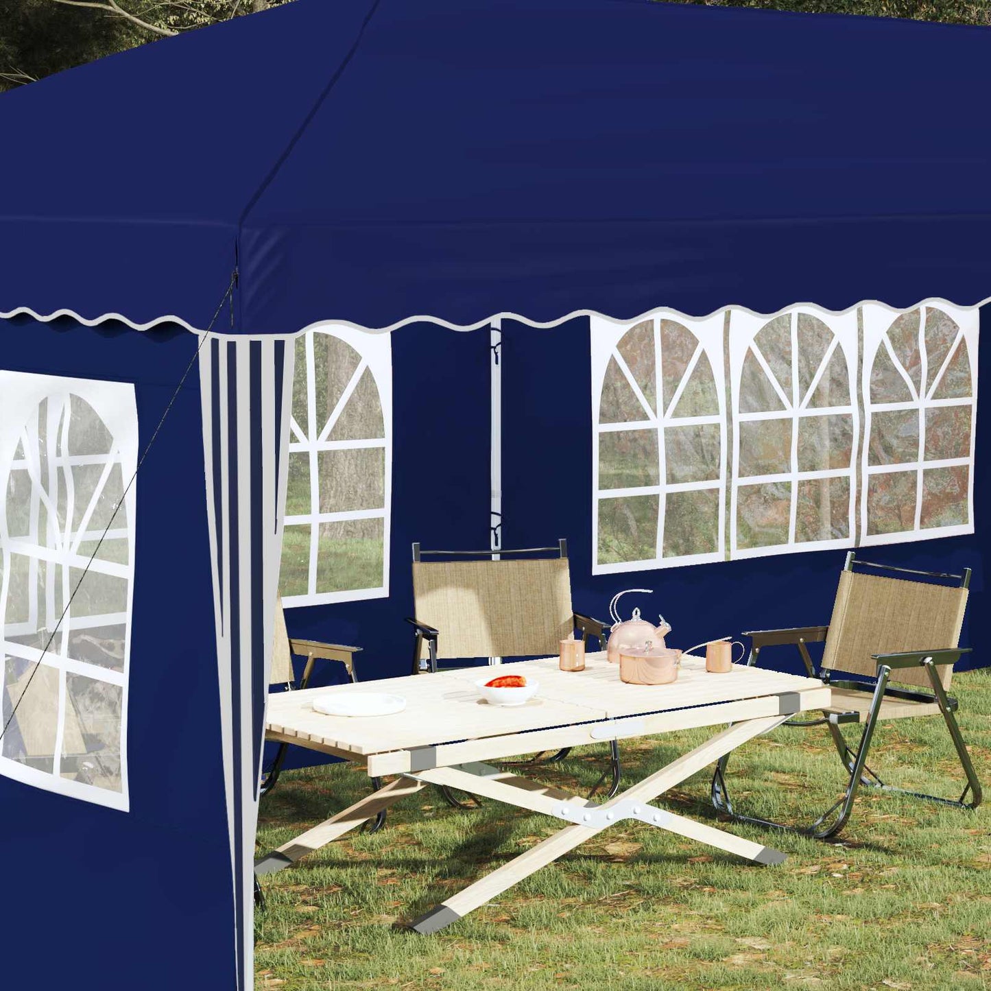 Pop-up Festtelt 575 x 289 x 245 cm Blå