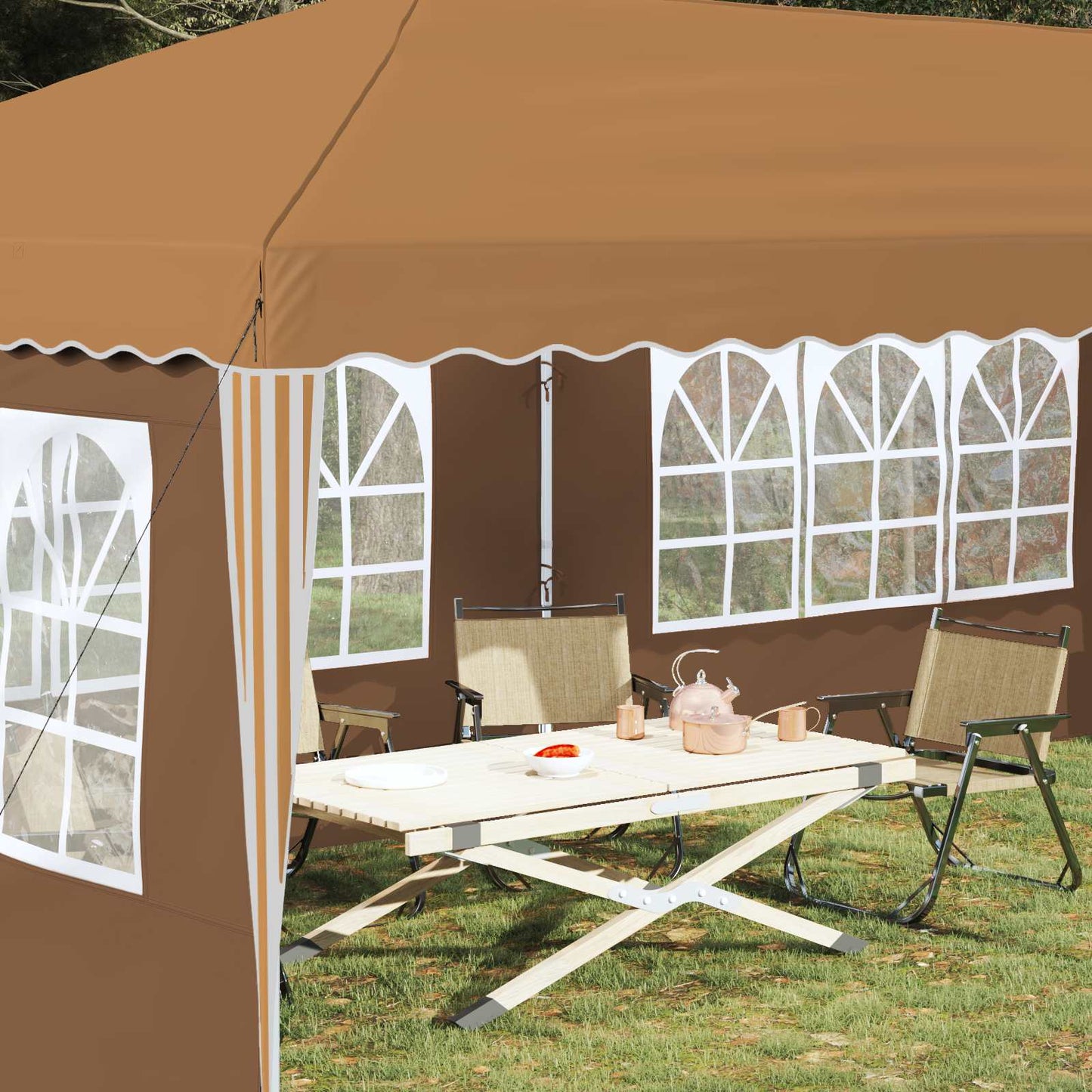 Pop-up Festtelt 575 x 289 x 245 cm Beige