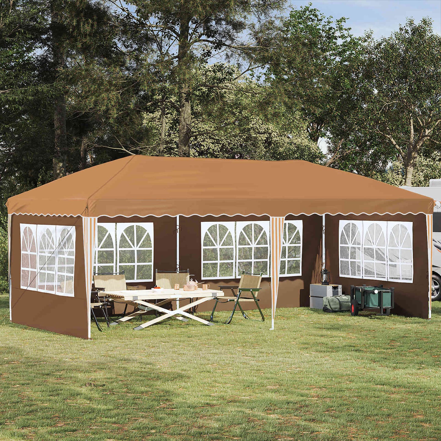 Pop-up Festtelt 575 x 289 x 245 cm Beige