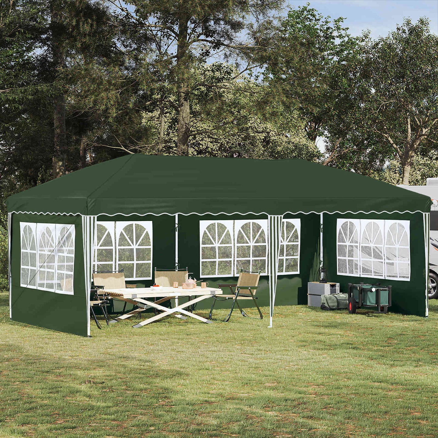 Pop-up Festtelt 575 x 289 x 245 cm Grøn