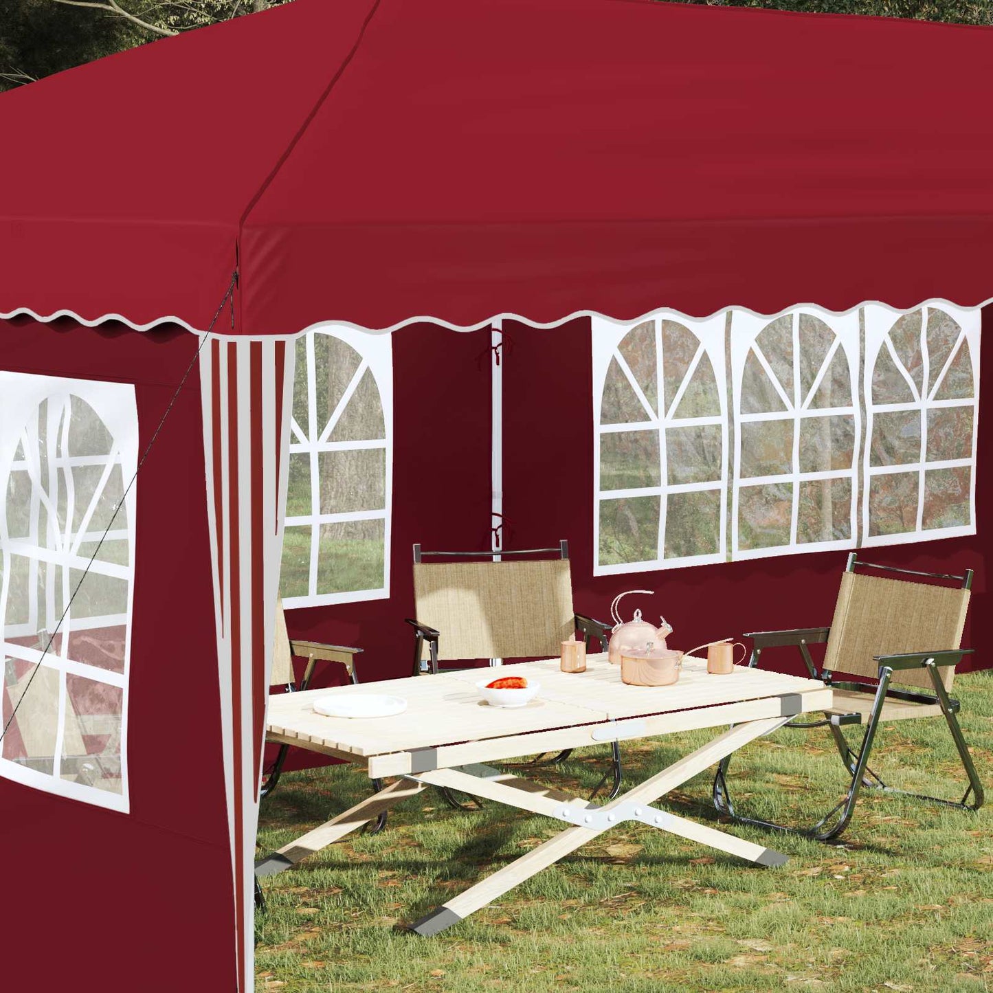 Pop-up Festtelt 575 x 289 x 245 cm Bordeaux