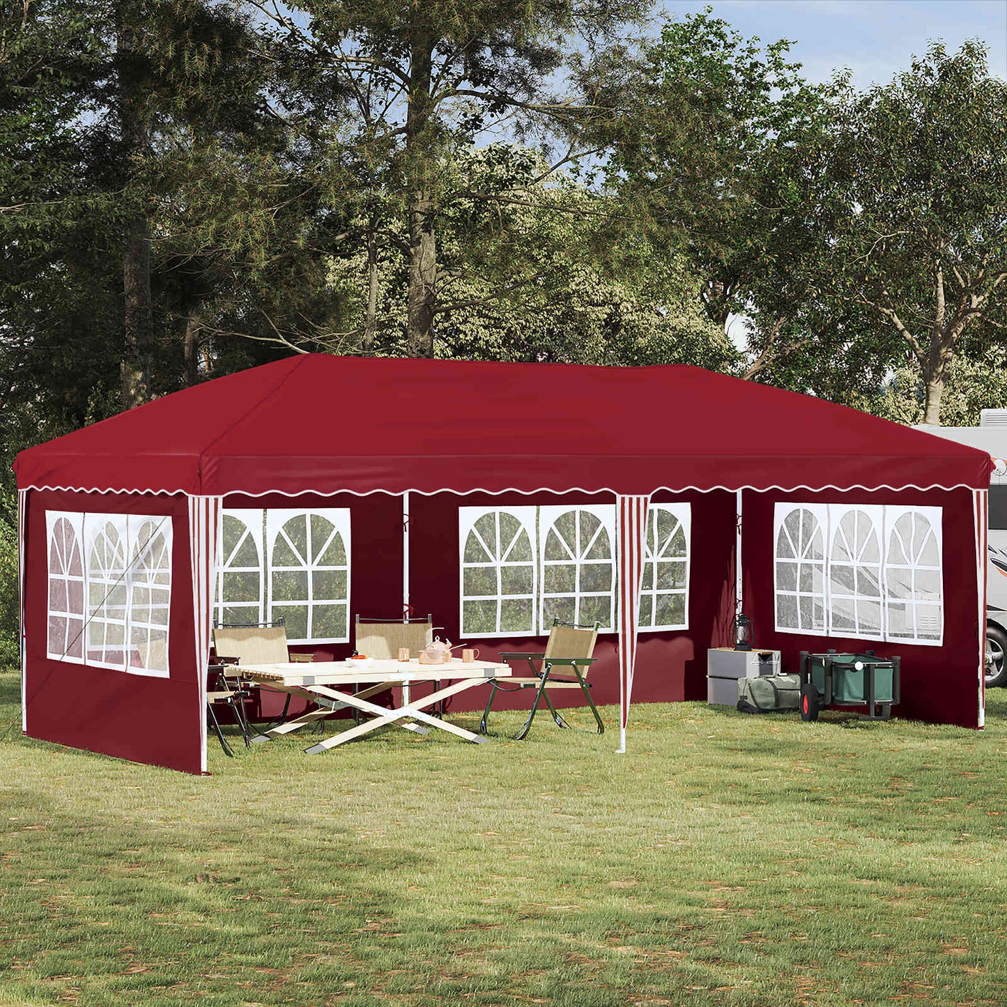 Pop-up Festtelt 575 x 289 x 245 cm Bordeaux