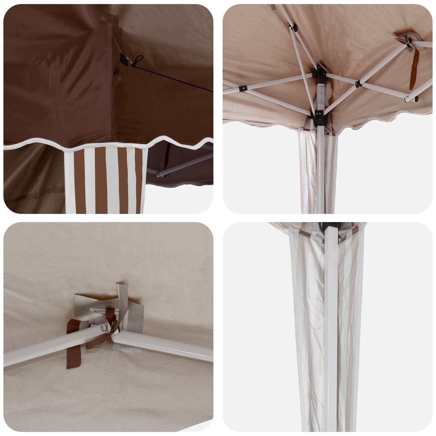 Pop-up Festtelt 575 x 289 x 245 cm Brun