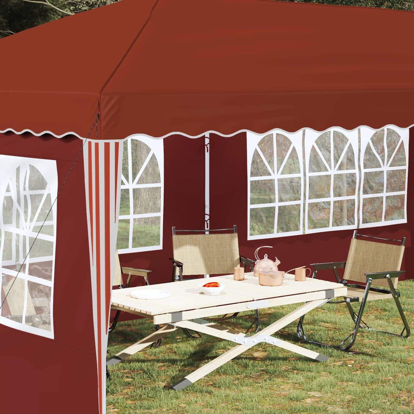 Pop-up Festtelt 575 x 289 x 245 cm Terrakotta