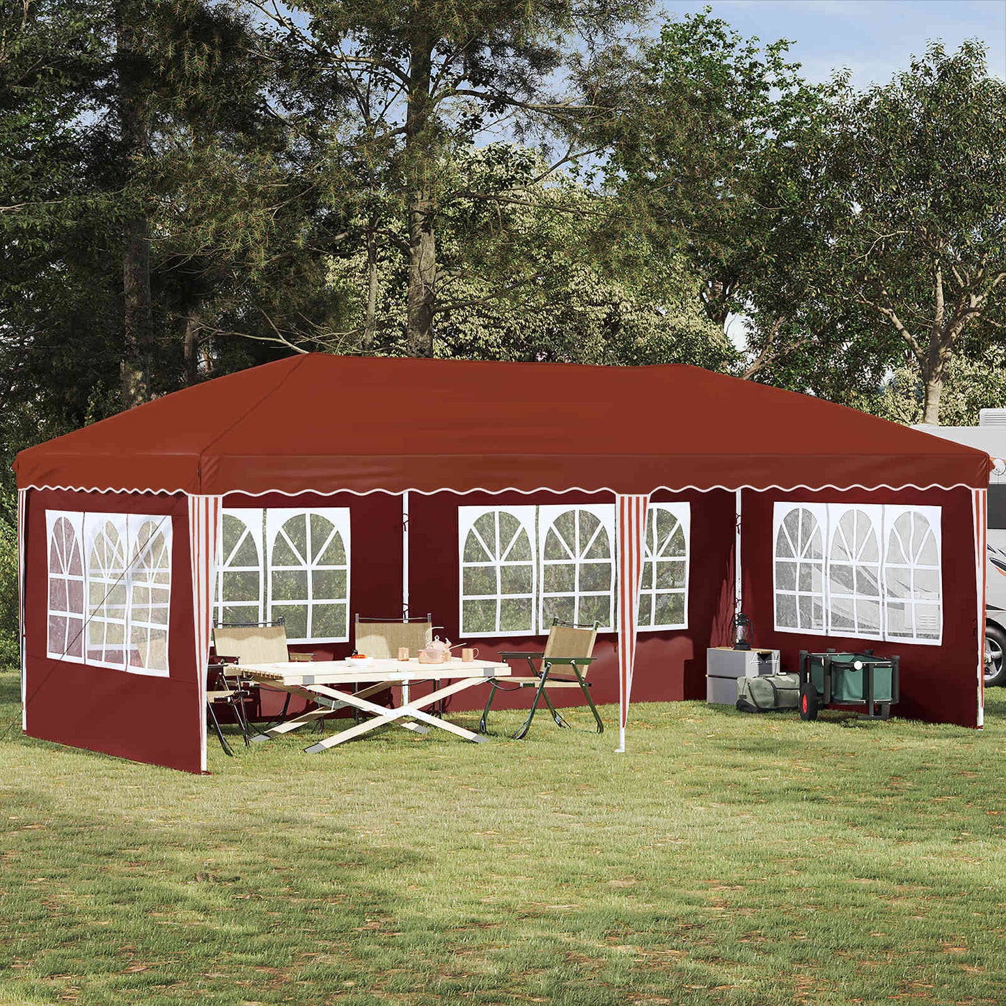 Pop-up Festtelt 575 x 289 x 245 cm Terrakotta