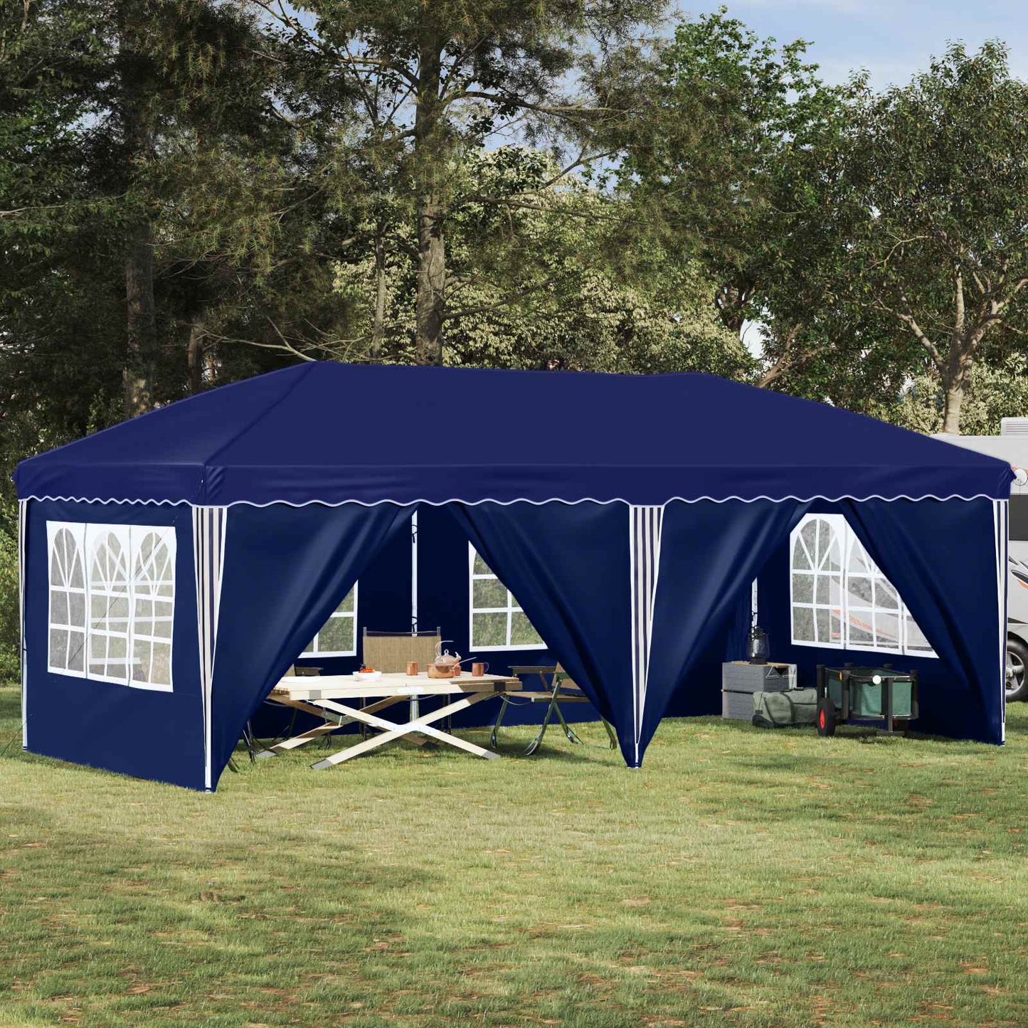 Pop-up Festtelt 575 x 288 x 245 cm Blå