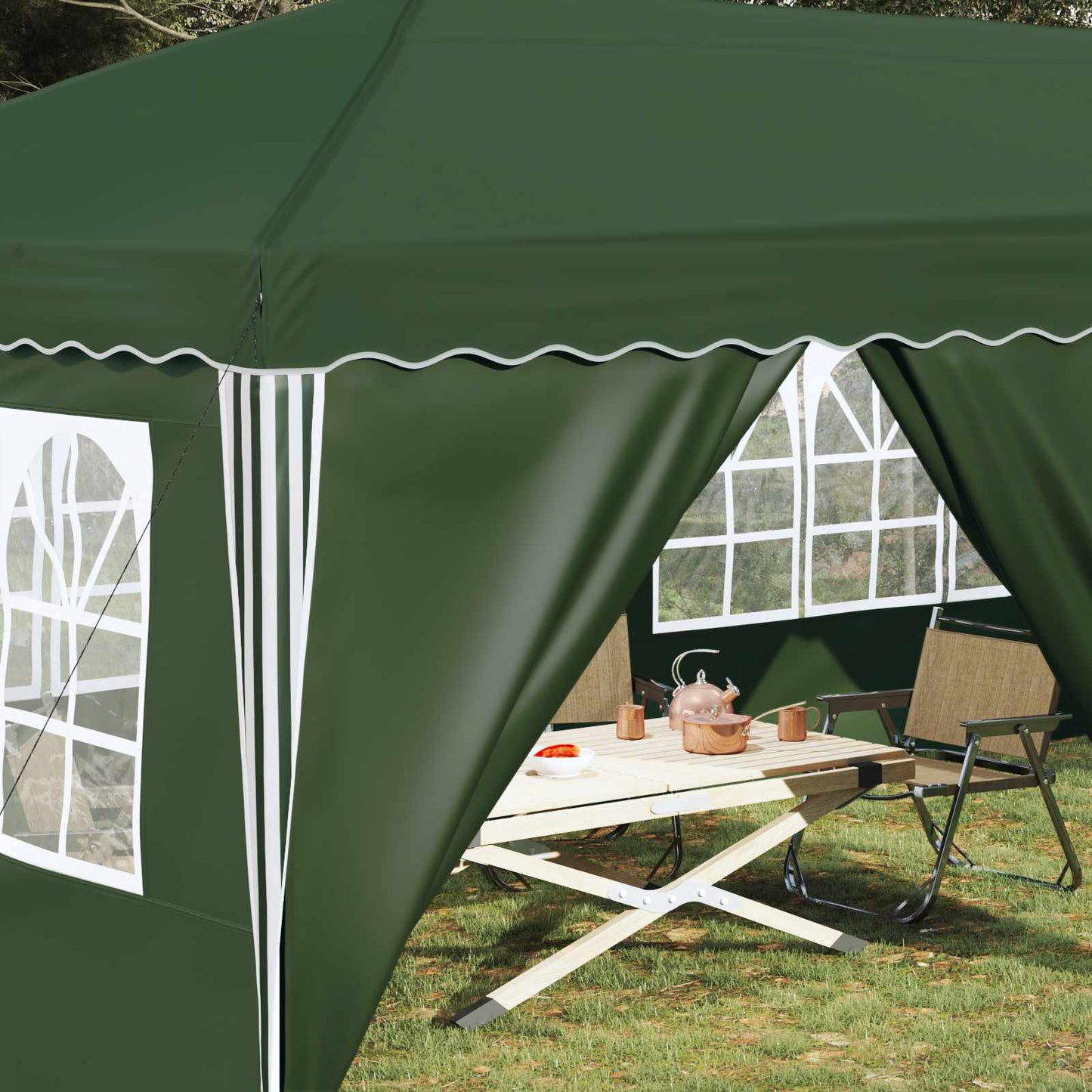 Pop-up Festtelt 575 x 288 x 245 cm Grøn