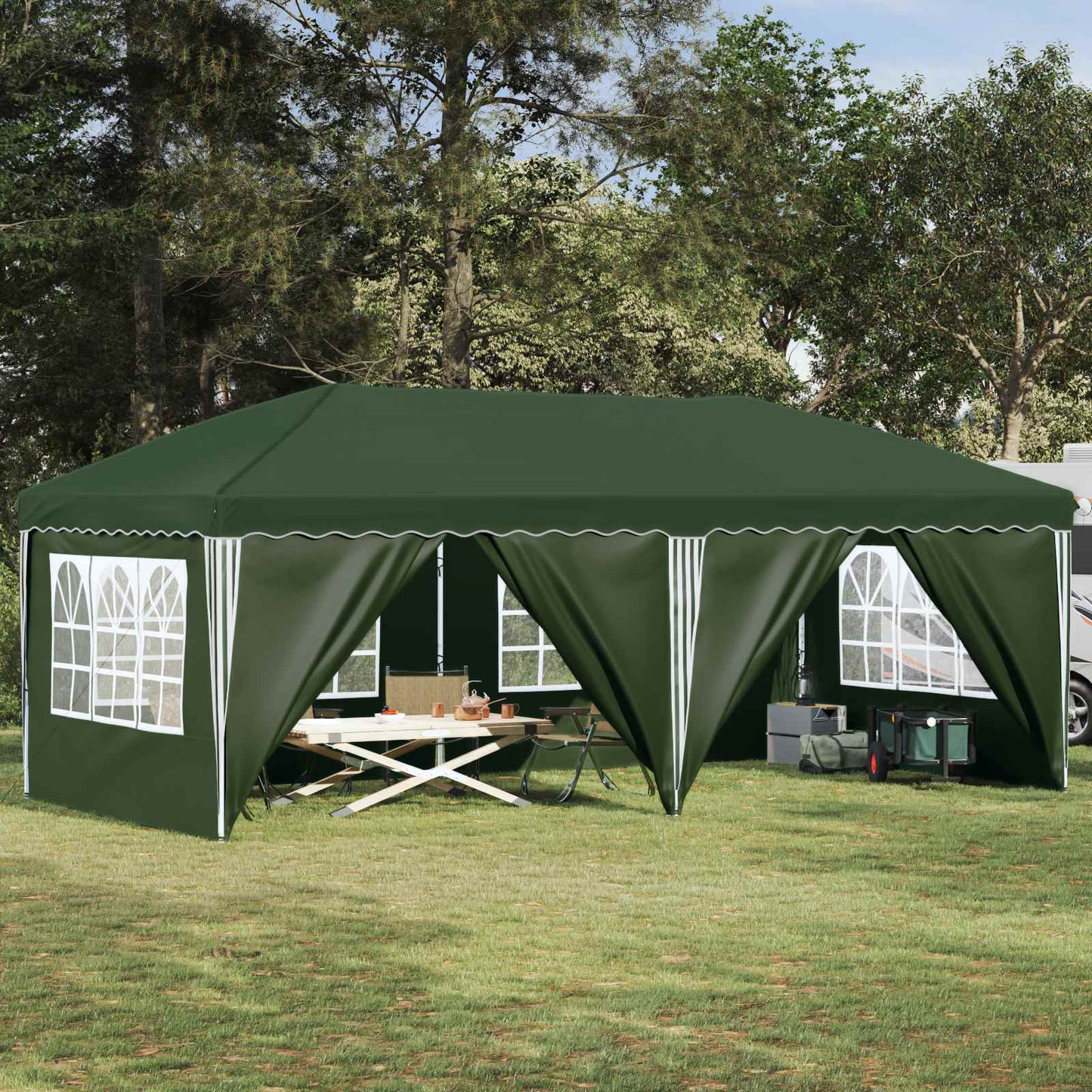 Pop-up Festtelt 575 x 288 x 245 cm Grøn