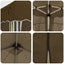 Pop-up Festtelt 575 x 288 x 245 cm Gråbrun