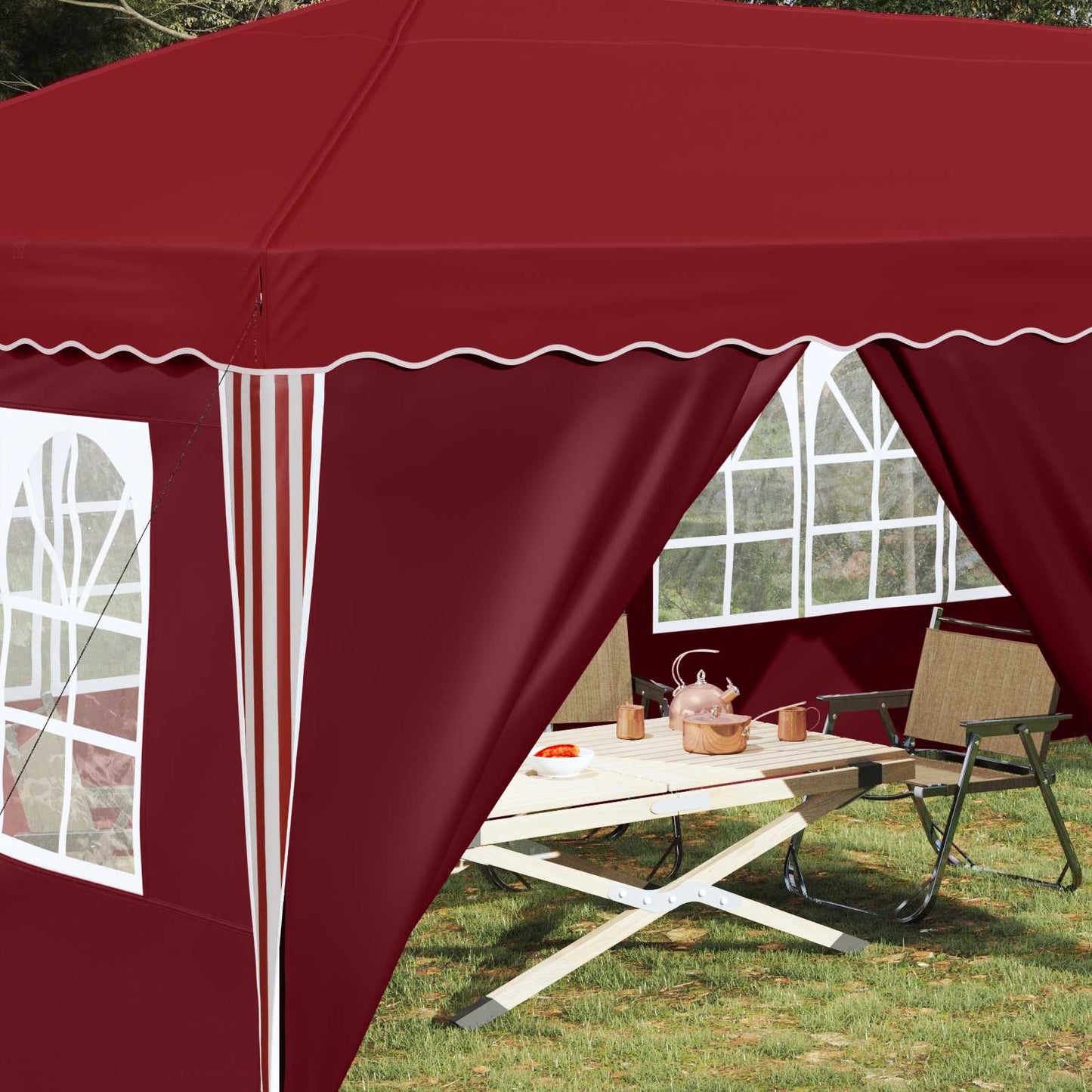 Pop-up Festtelt 575 x 288 x 245 cm Bordeaux
