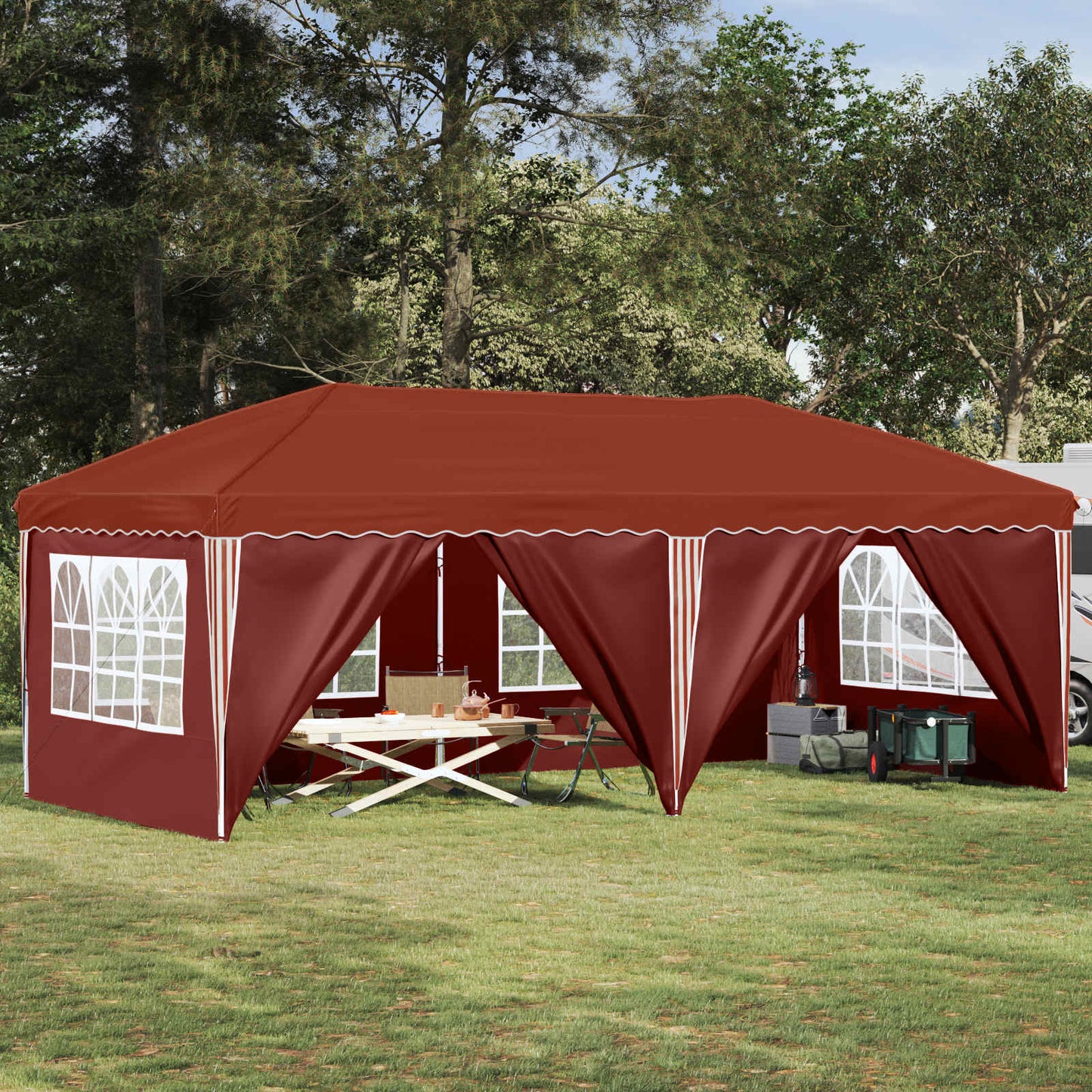 Pop-up Festtelt 575 x 288 x 245 cm Terrakotta