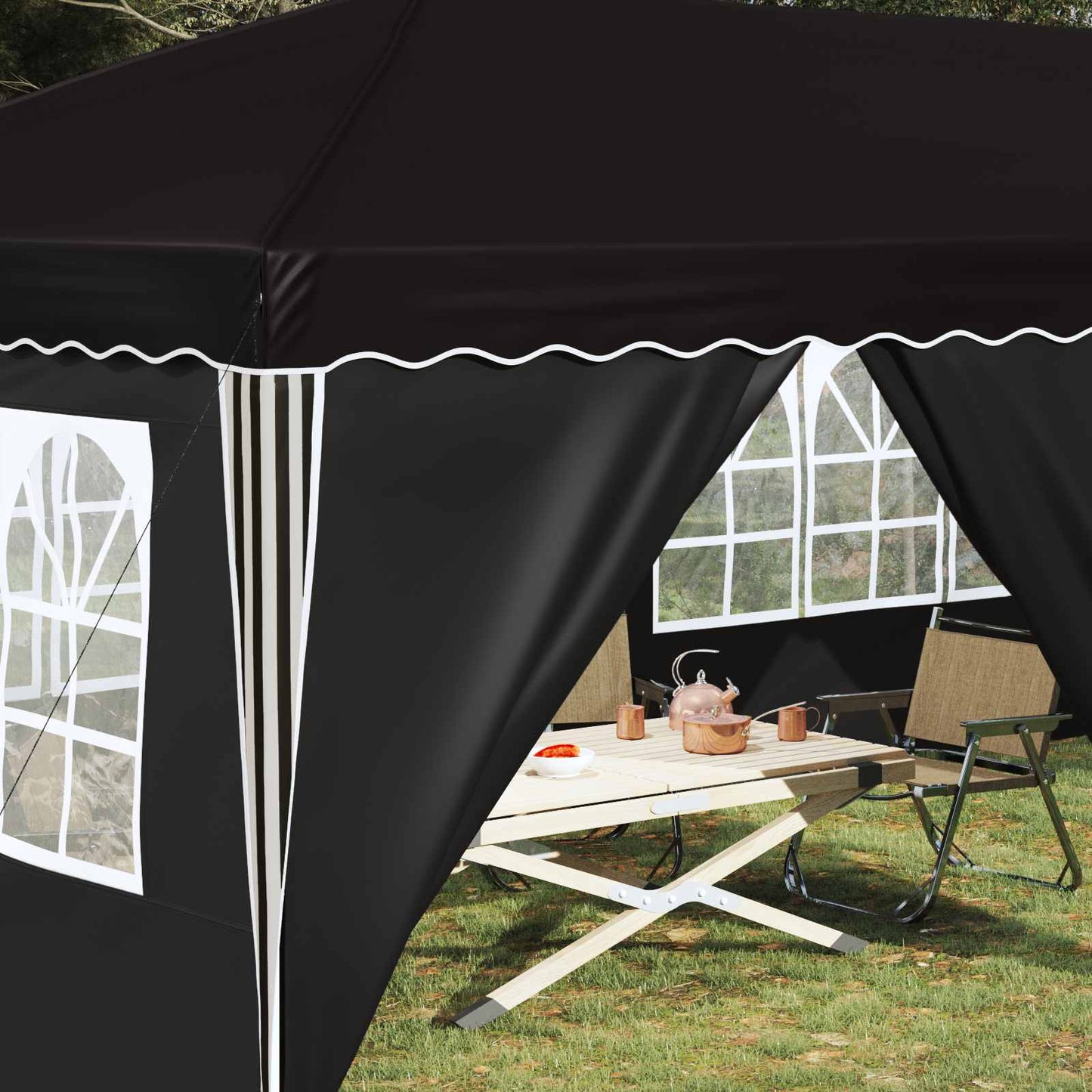 Pop-up Festtelt 575 x 288 x 245 cm Sort