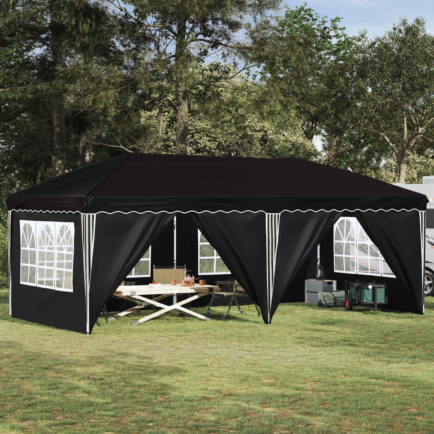 Pop-up Festtelt 575 x 288 x 245 cm Sort