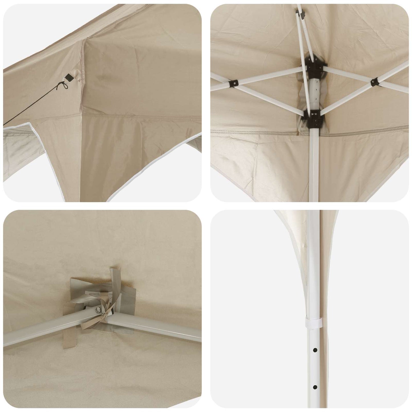 Pop-up Festtelt 194 x 194 x 245 cm Cremefarvet