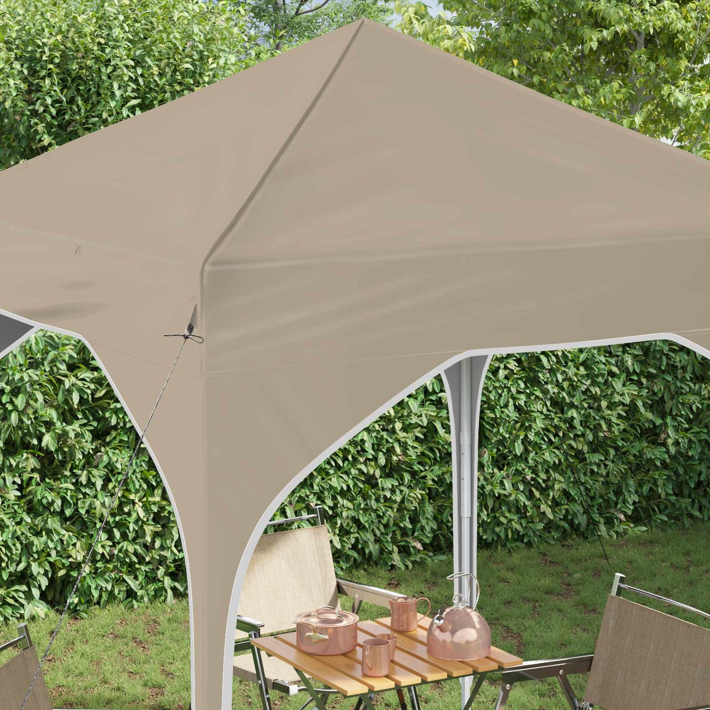 Pop-up Festtelt 194 x 194 x 245 cm Cremefarvet