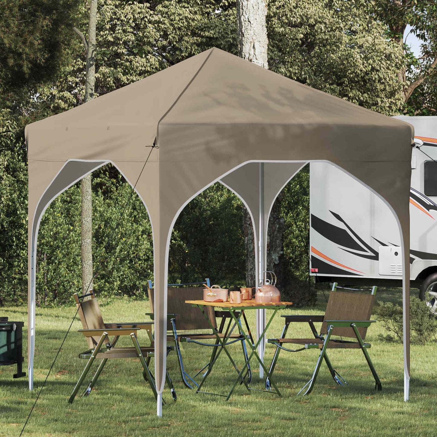 Pop-up Festtelt 194 x 194 x 245 cm Cremefarvet