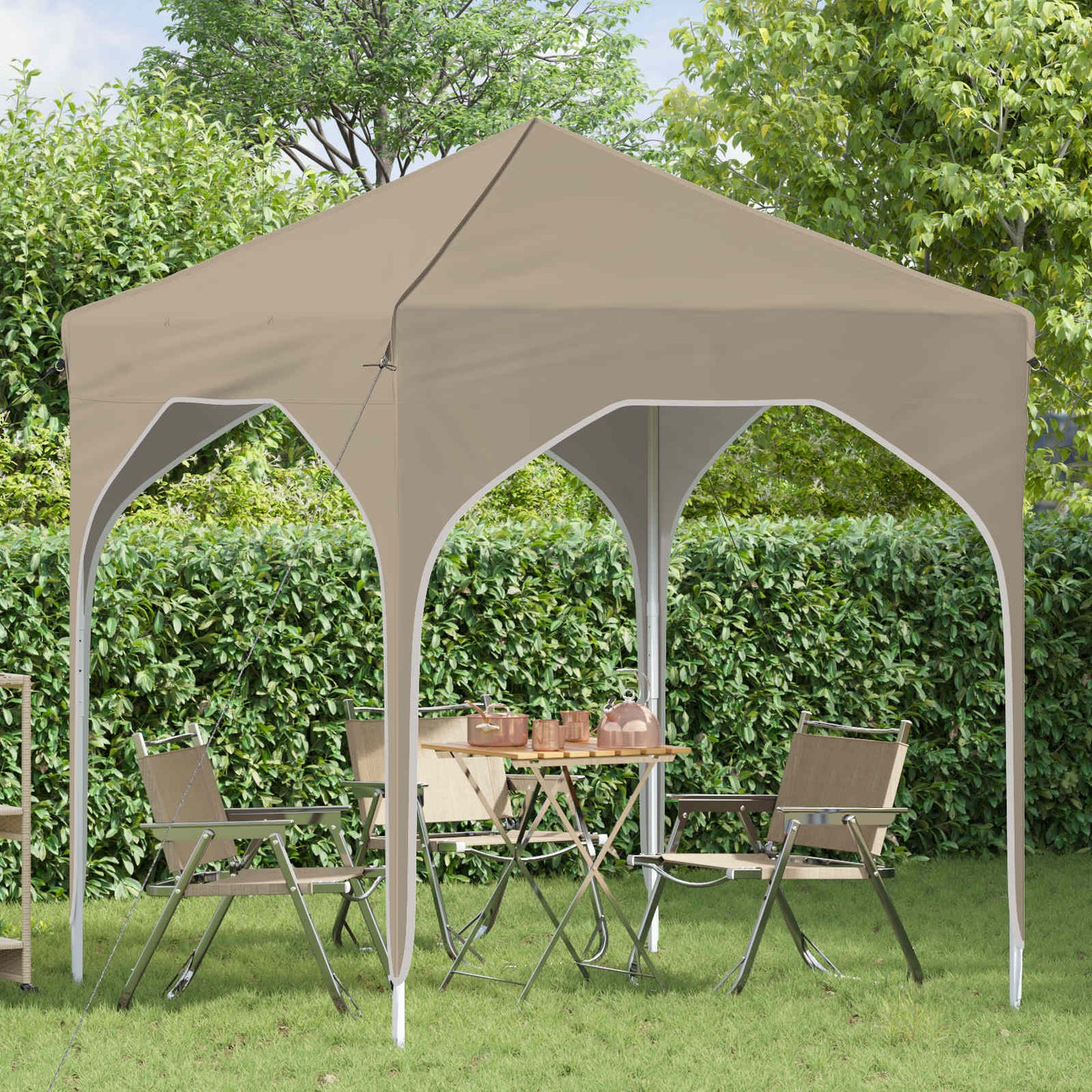 Pop-up Festtelt 194 x 194 x 245 cm Cremefarvet