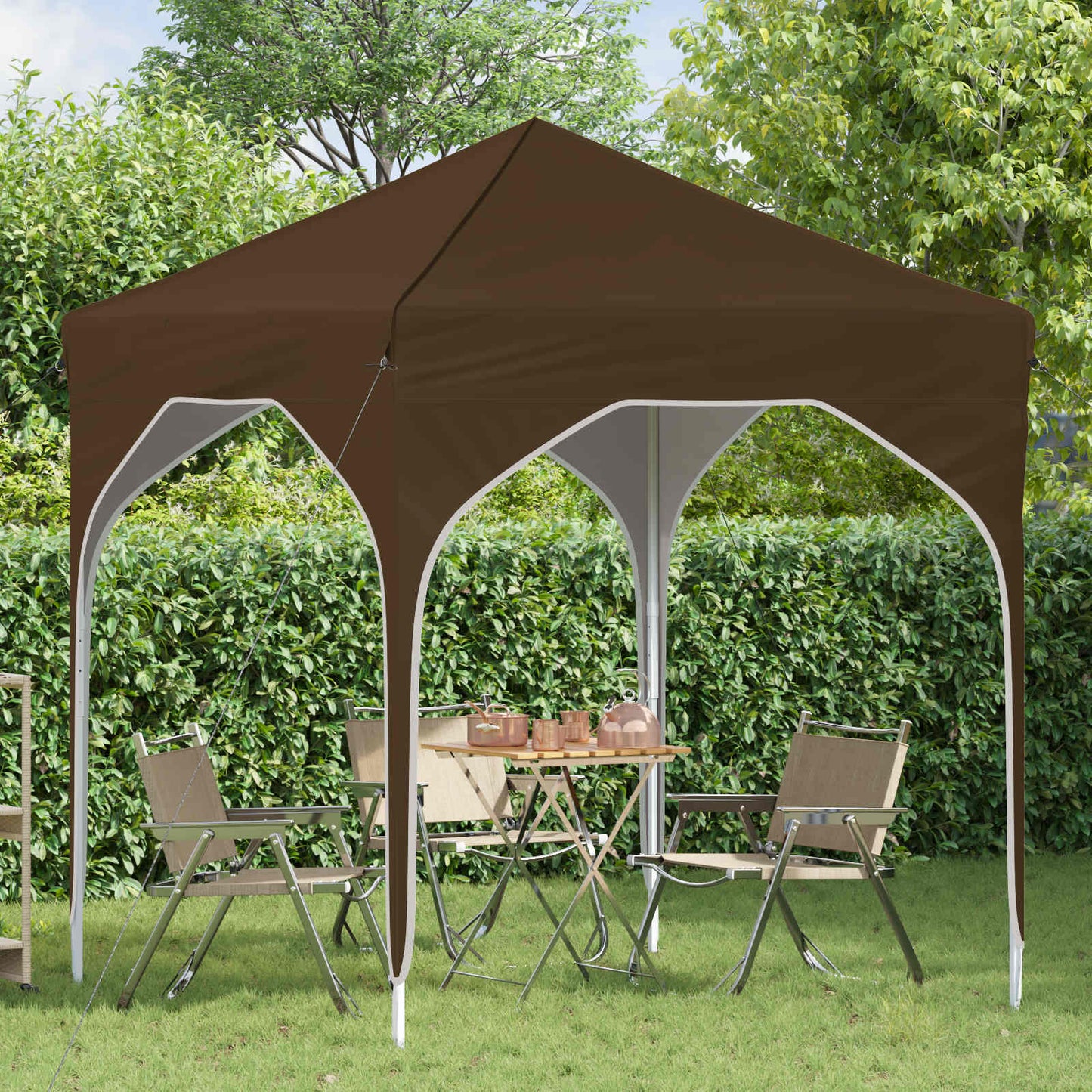 Pop-up Festtelt 194 x 194 x 245 cm Gråbrun