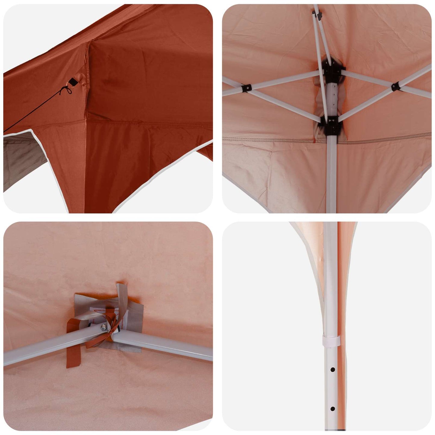 Pop-up Festtelt 194 x 194 x 245 cm Terrakotta