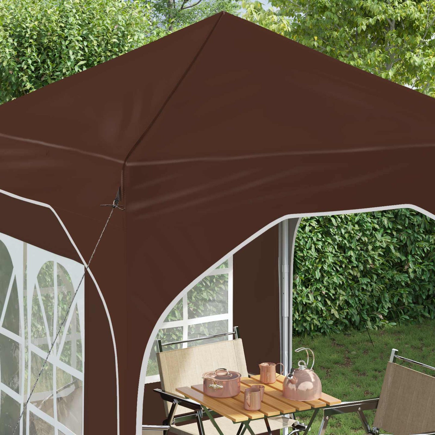 Pop-up Festtelt 192 x 192 x 245 cm Brun