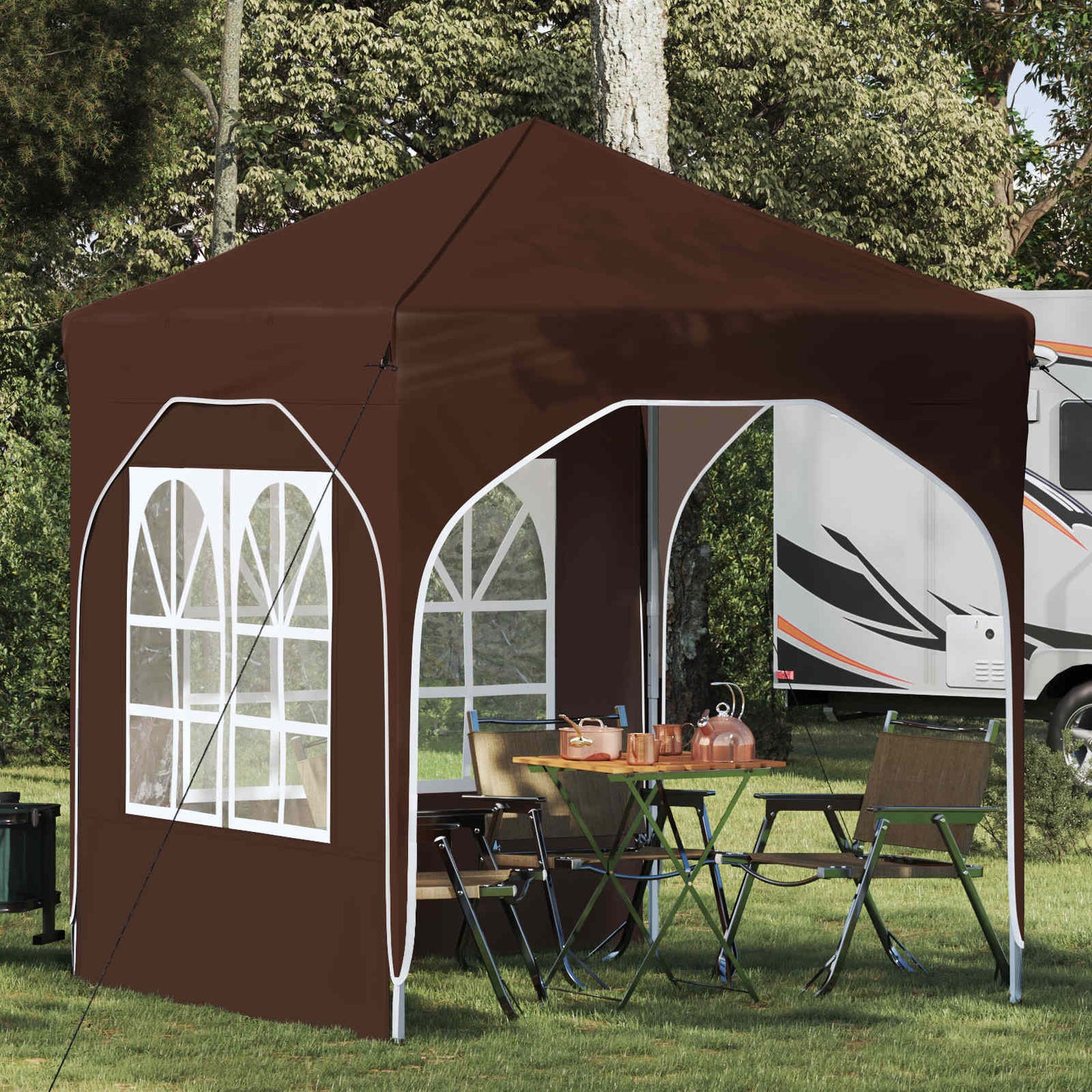 Pop-up Festtelt 192 x 192 x 245 cm Brun