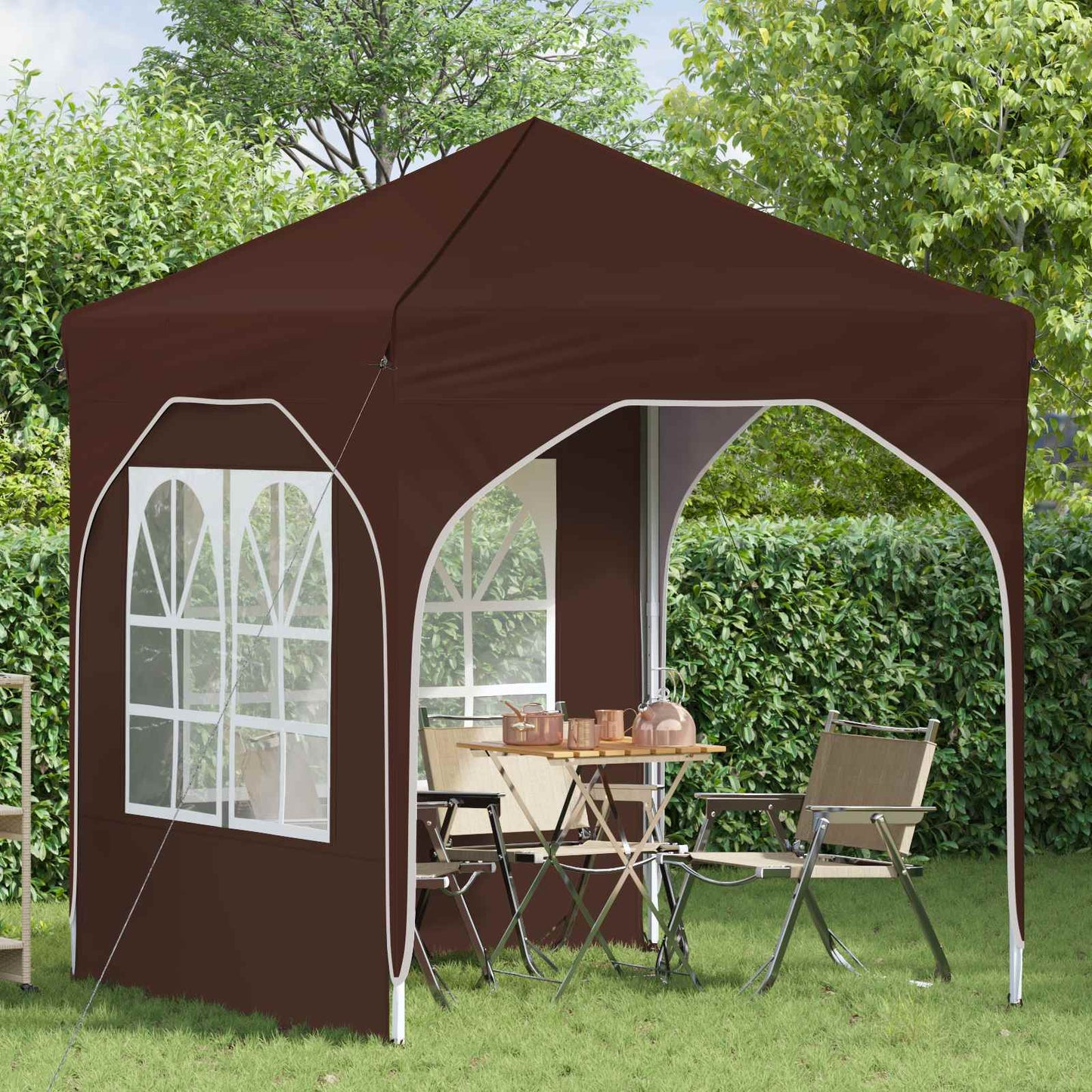 Pop-up Festtelt 192 x 192 x 245 cm Brun