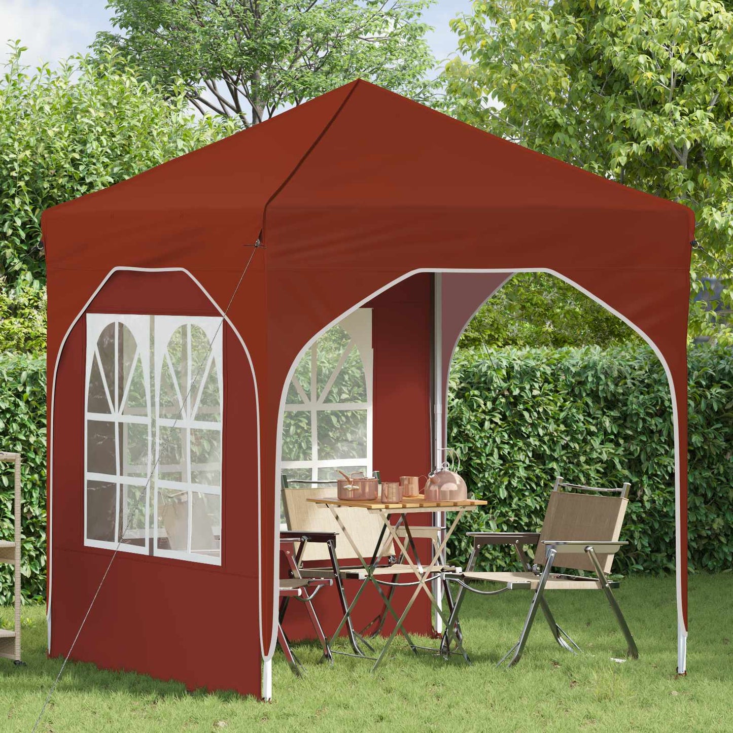 Pop-up Festtelt 192 x 192 x 245 cm Terrakotta