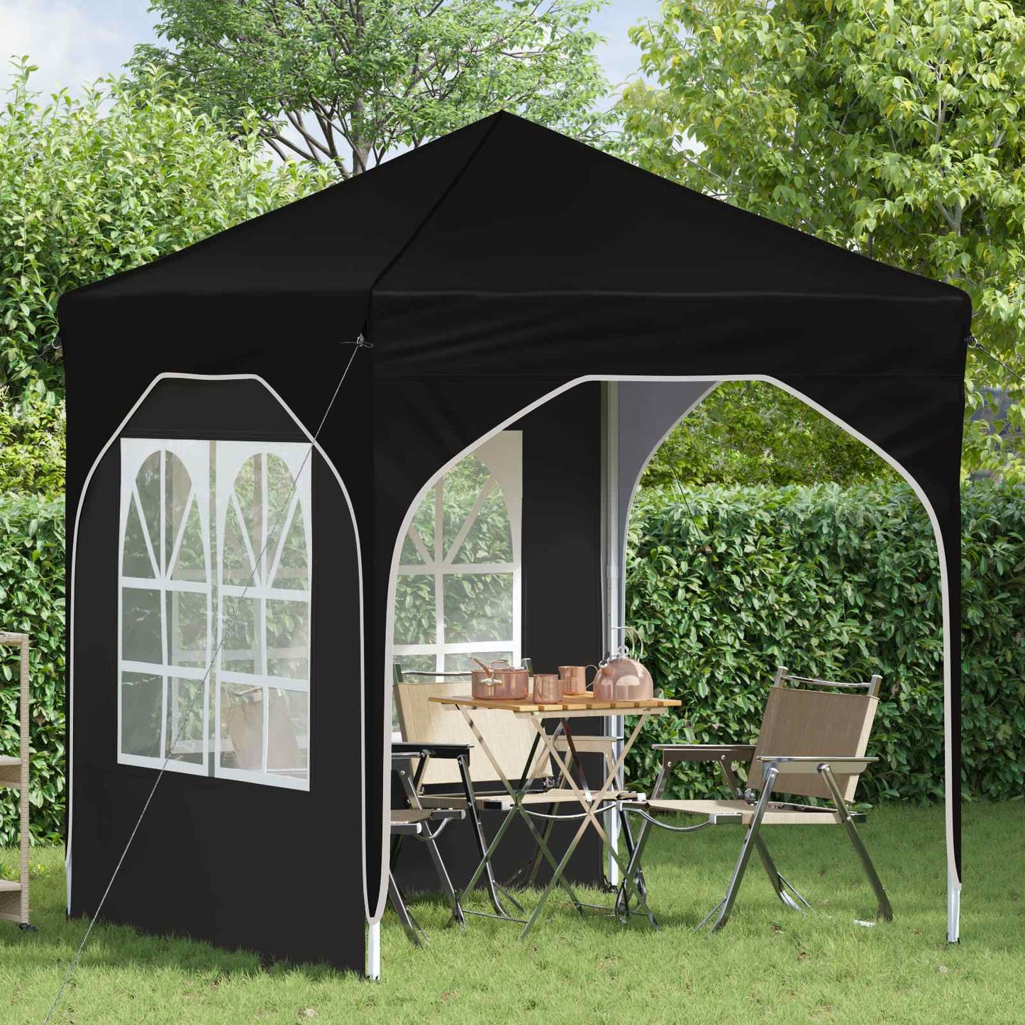 Pop-up Festtelt 192 x 192 x 245 cm Sort