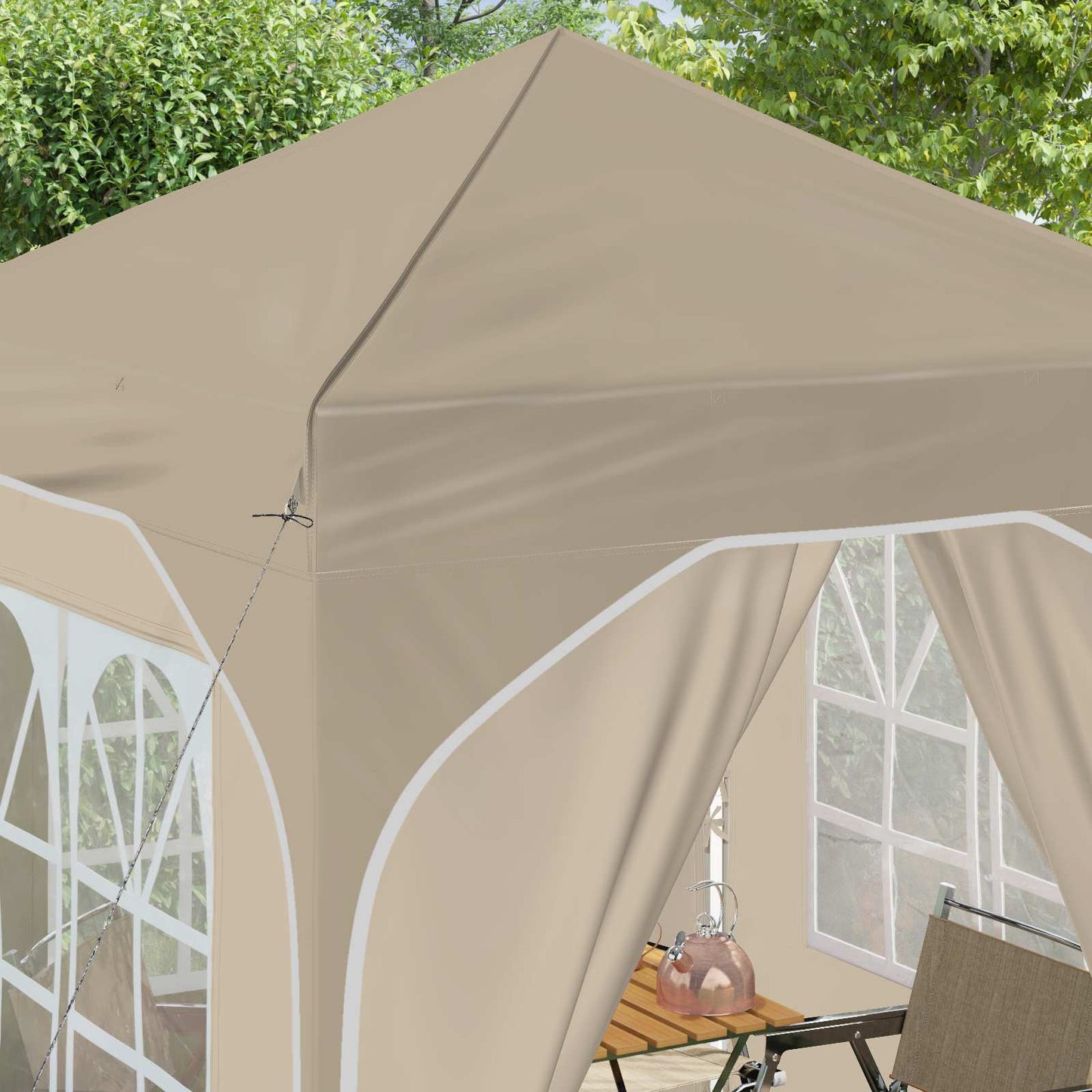 Pop-up Festtelt 192 x 192 x 245 cm Cremefarvet