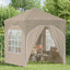 Pop-up Festtelt 192 x 192 x 245 cm Cremefarvet