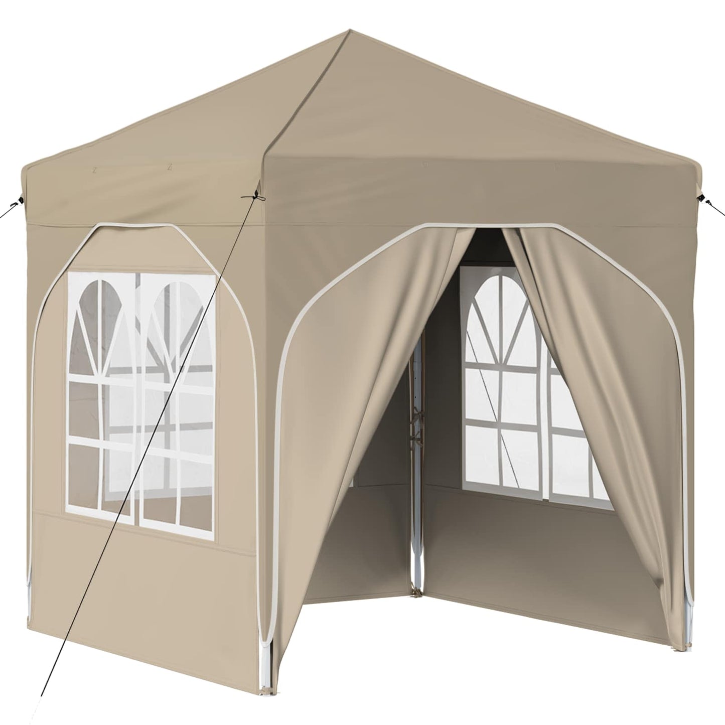 Pop-up Festtelt 192 x 192 x 245 cm Cremefarvet