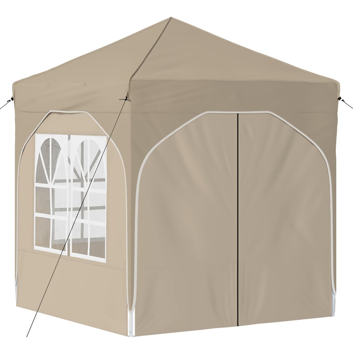 Pop-up Festtelt 192 x 192 x 245 cm Cremefarvet