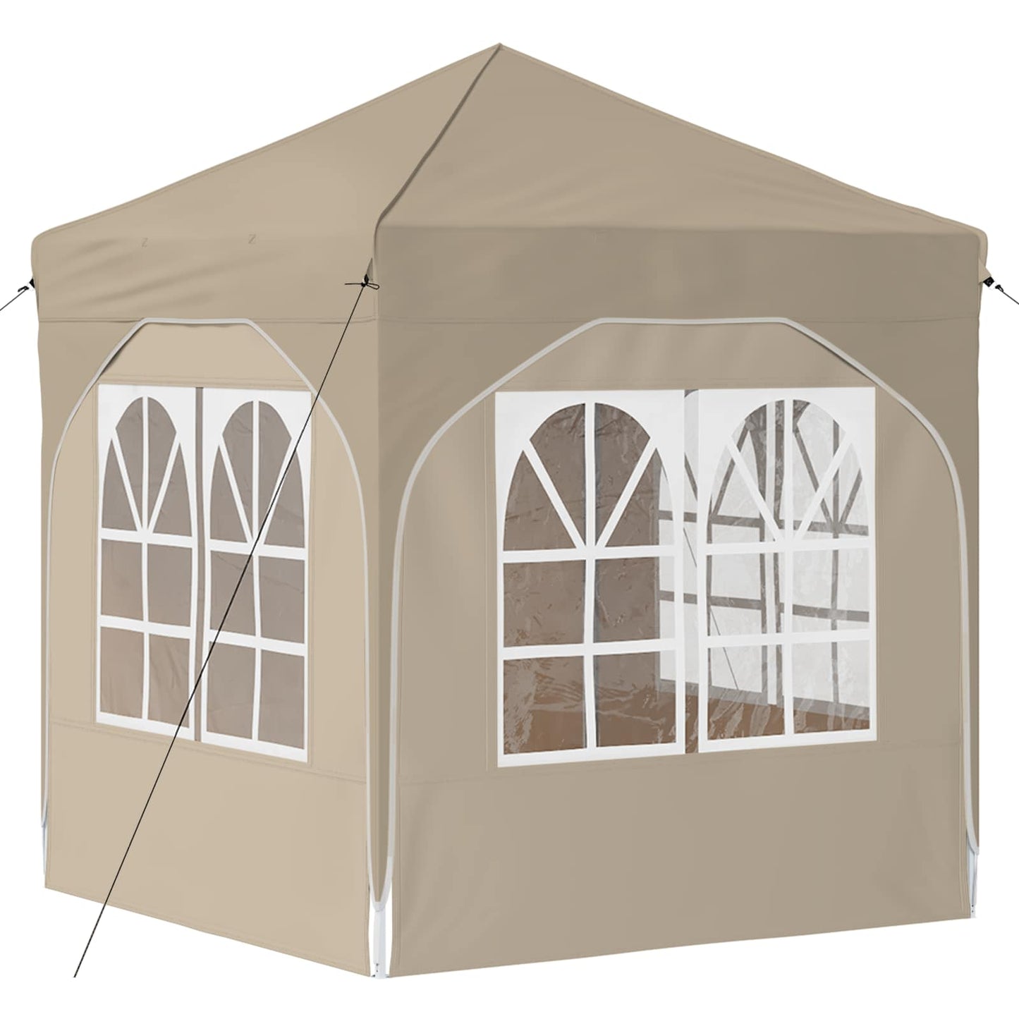 Pop-up Festtelt 192 x 192 x 245 cm Cremefarvet
