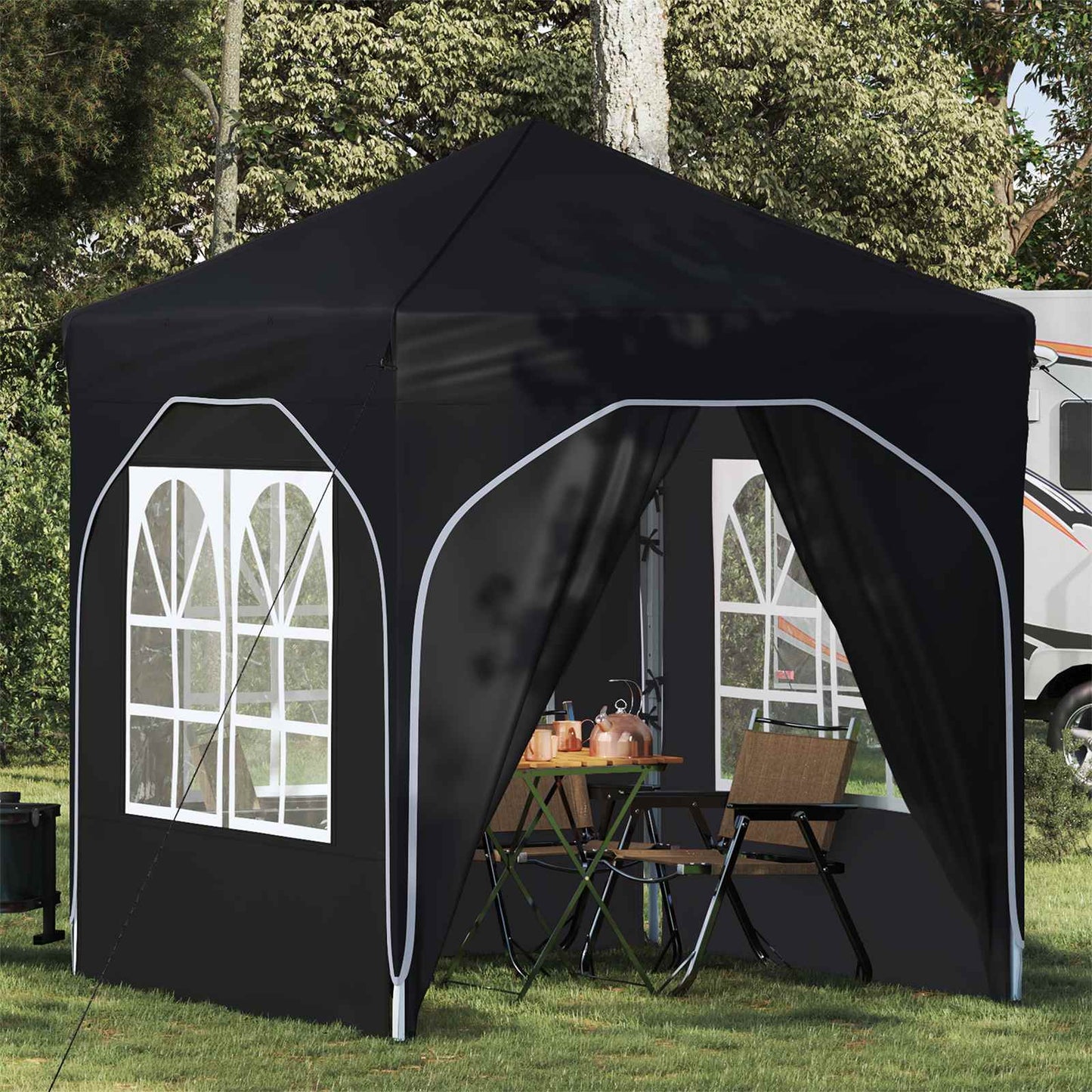 Pop-up Festtelt 192 x 192 x 245 cm Antracit