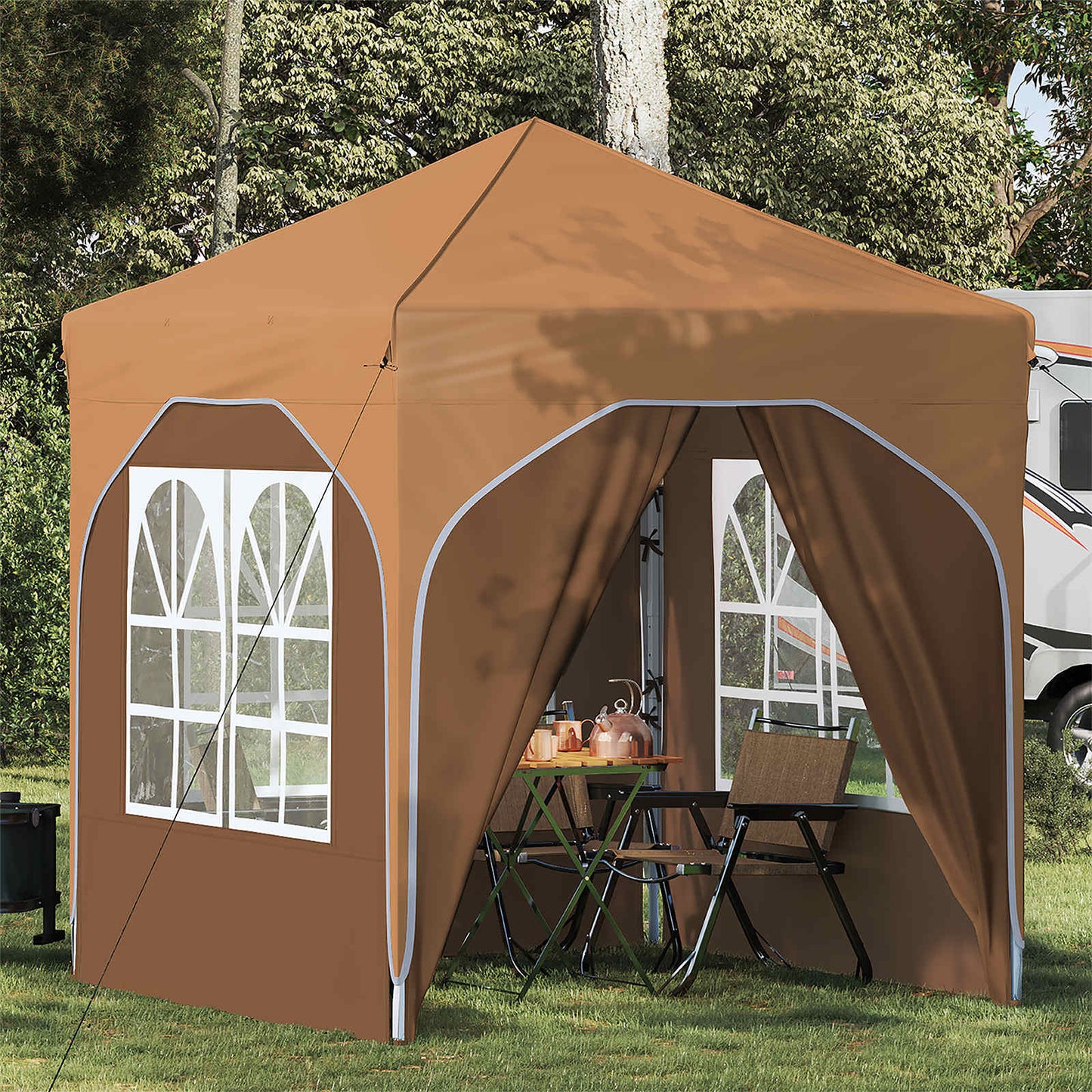Pop-up Festtelt 192 x 192 x 245 cm Beige