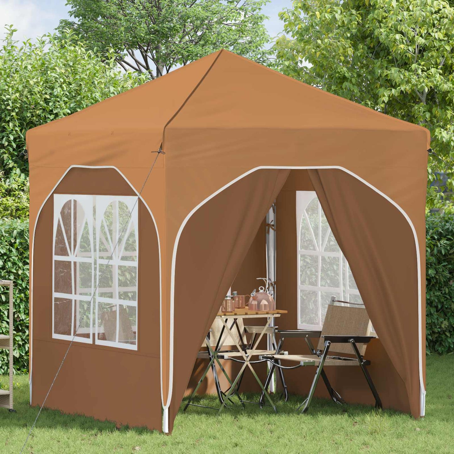Pop-up Festtelt 192 x 192 x 245 cm Beige