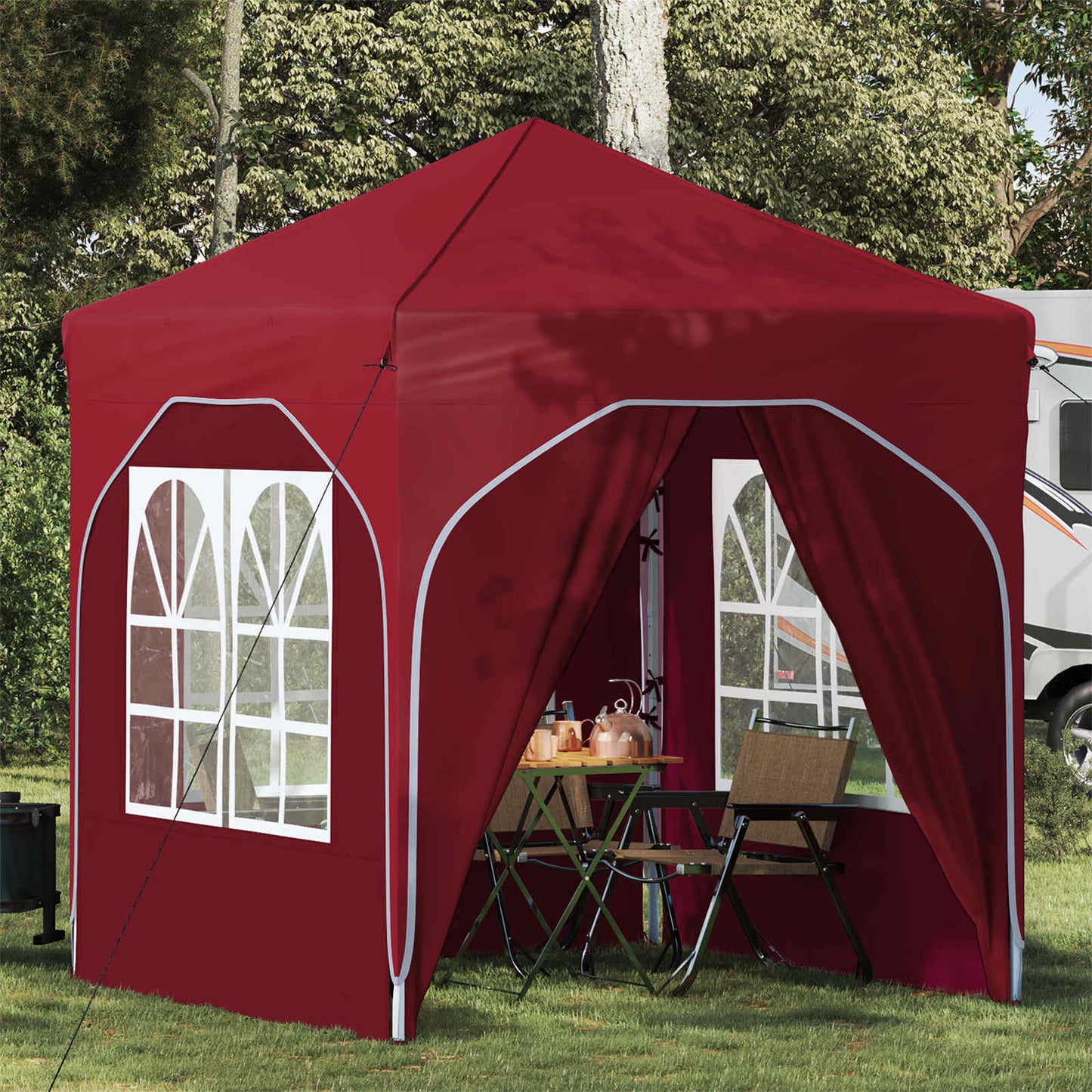 Pop-up Festtelt 192 x 192 x 245 cm Bordeaux