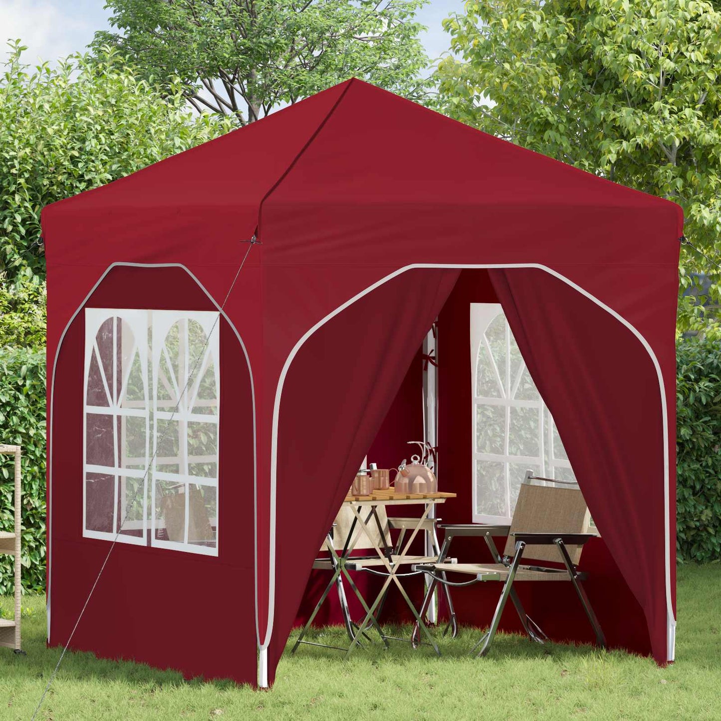 Pop-up Festtelt 192 x 192 x 245 cm Bordeaux