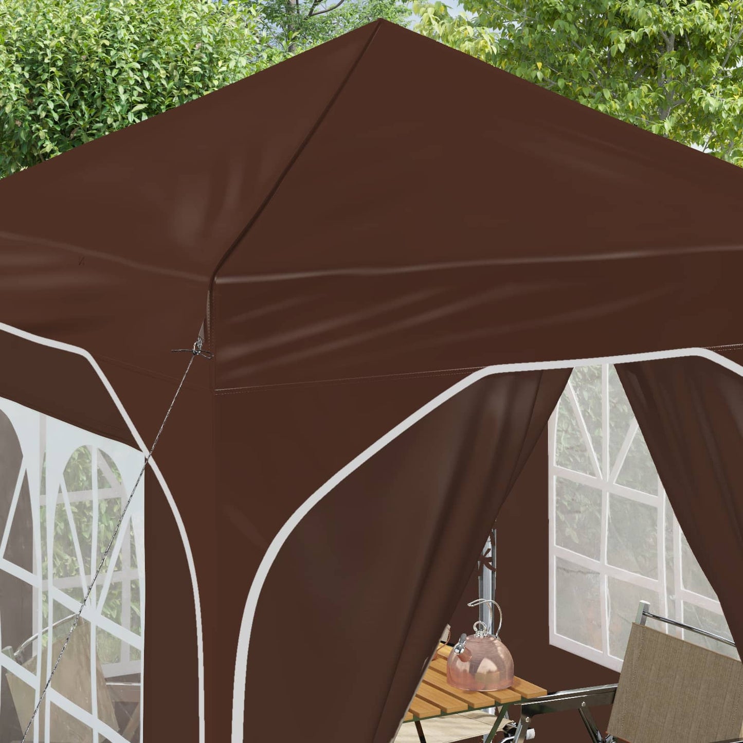 Pop-up Festtelt 192 x 192 x 245 cm Brun