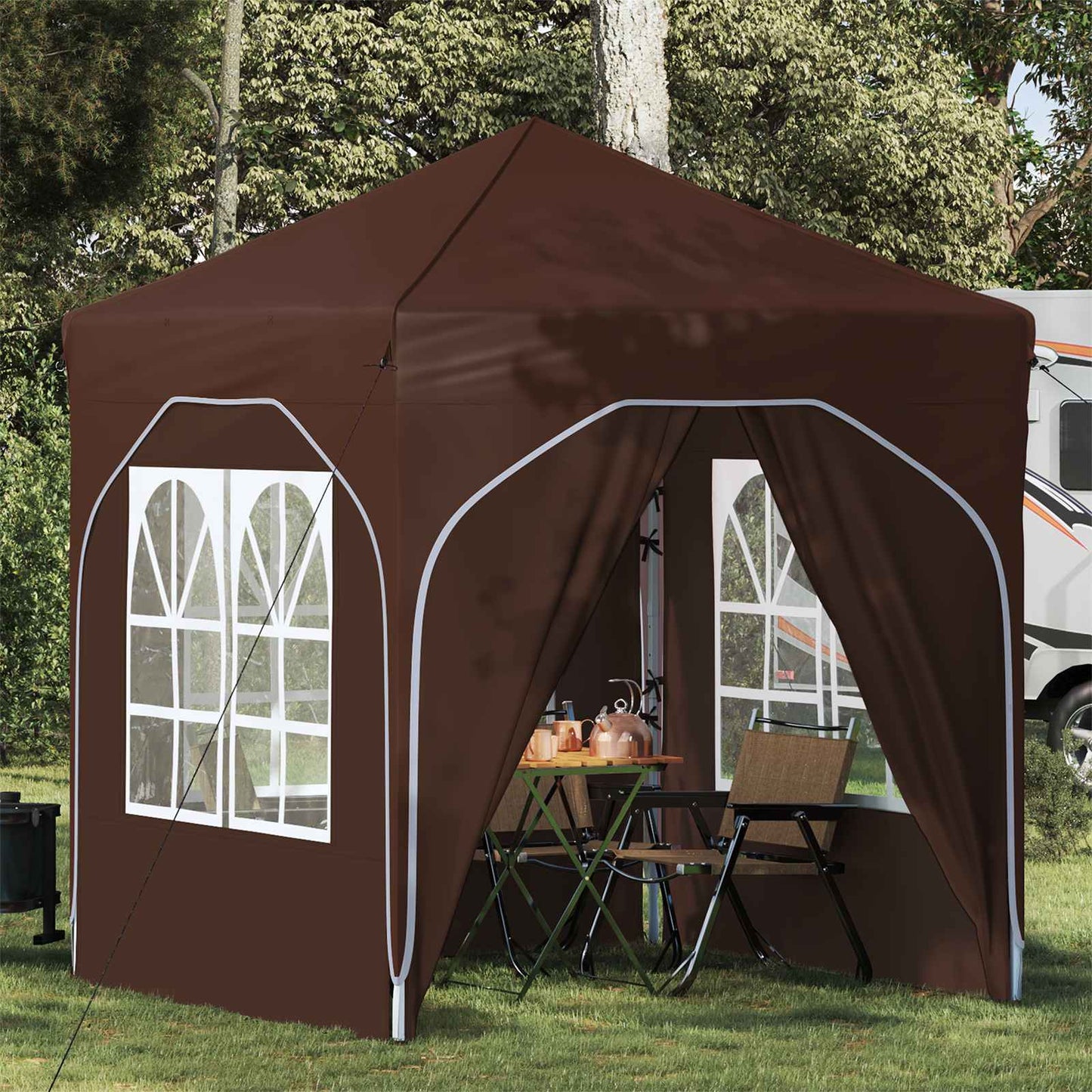Pop-up Festtelt 192 x 192 x 245 cm Brun