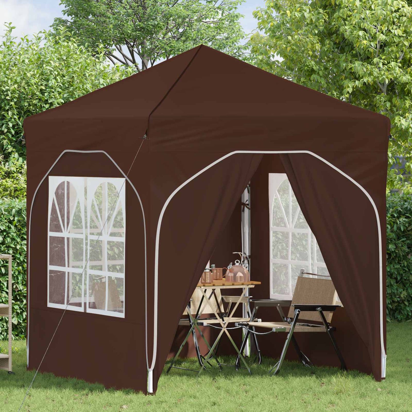Pop-up Festtelt 192 x 192 x 245 cm Brun