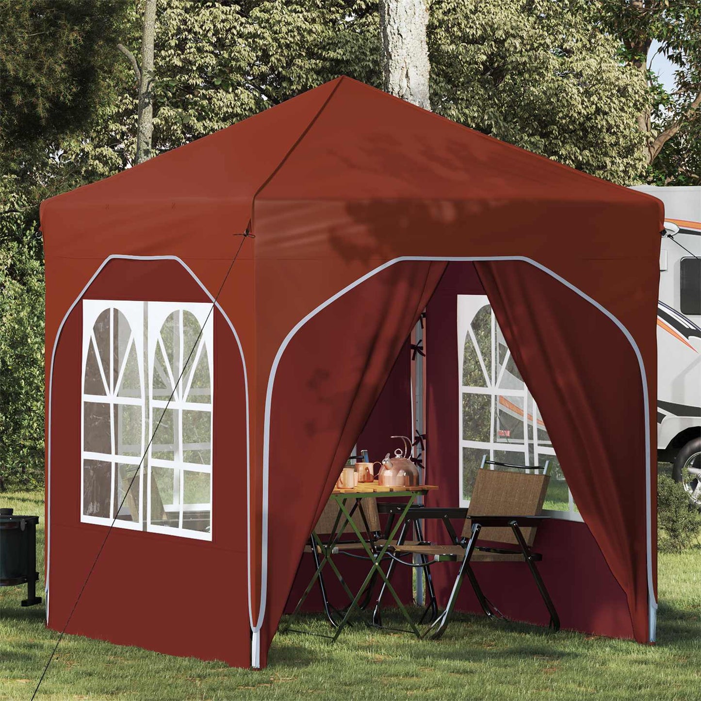 Pop-up Festtelt 192 x 192 x 245 cm Terrakotta