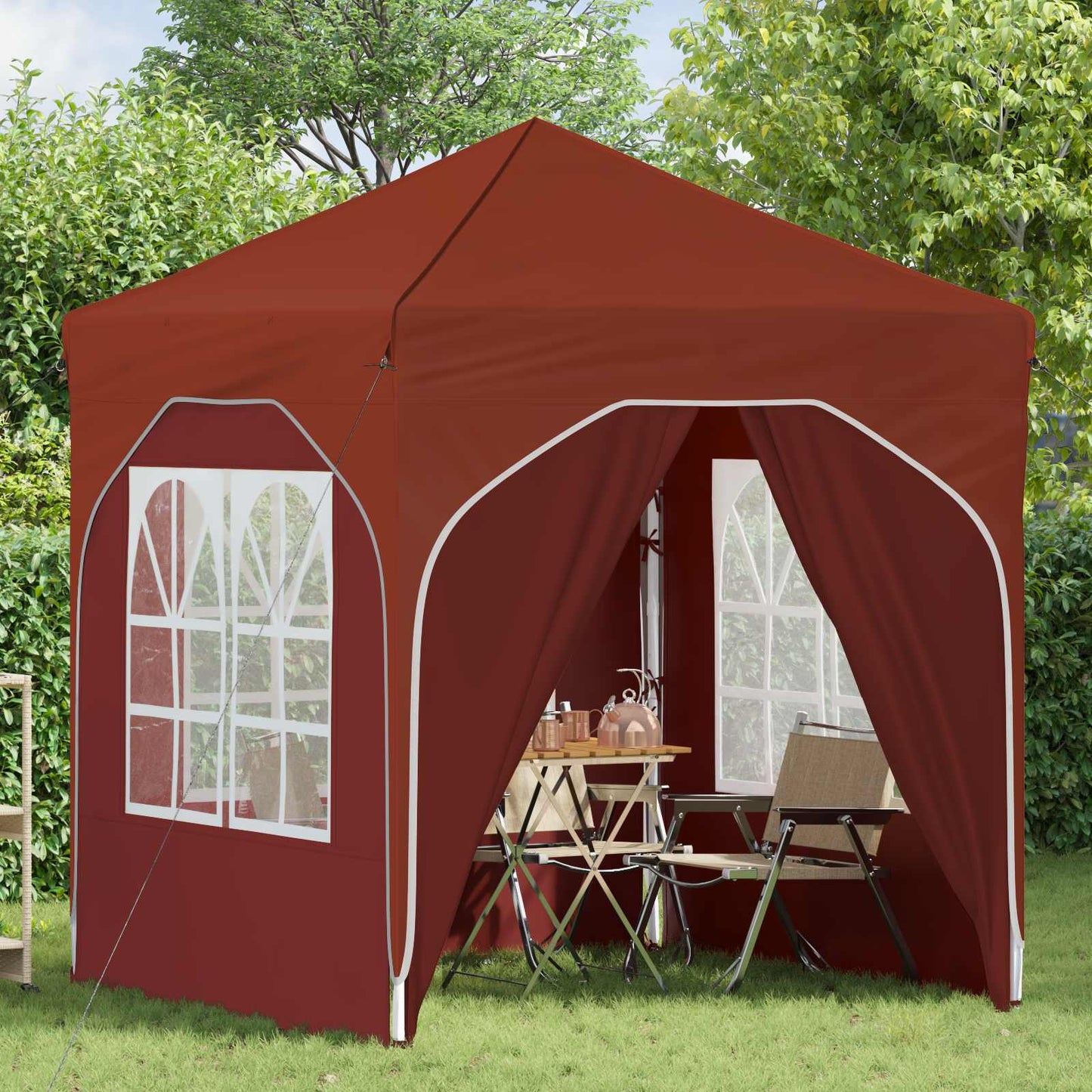 Pop-up Festtelt 192 x 192 x 245 cm Terrakotta