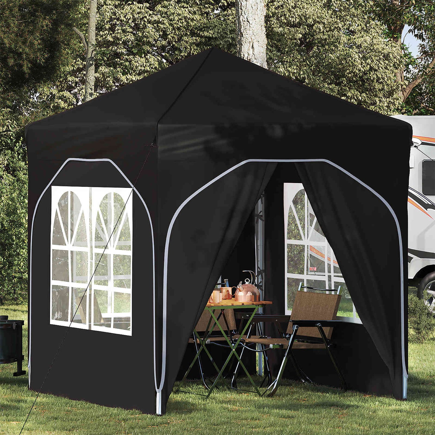 Pop-up Festtelt 192 x 192 x 245 cm Sort
