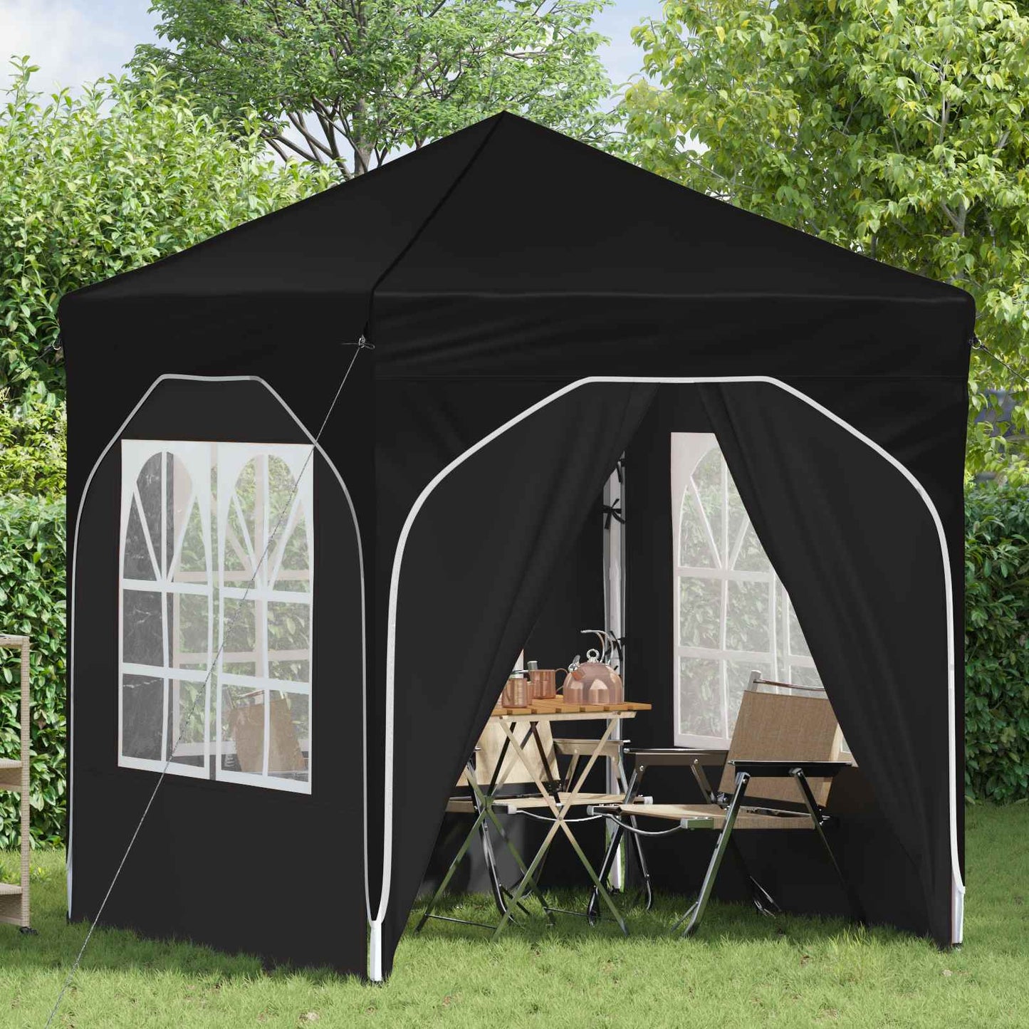 Pop-up Festtelt 192 x 192 x 245 cm Sort